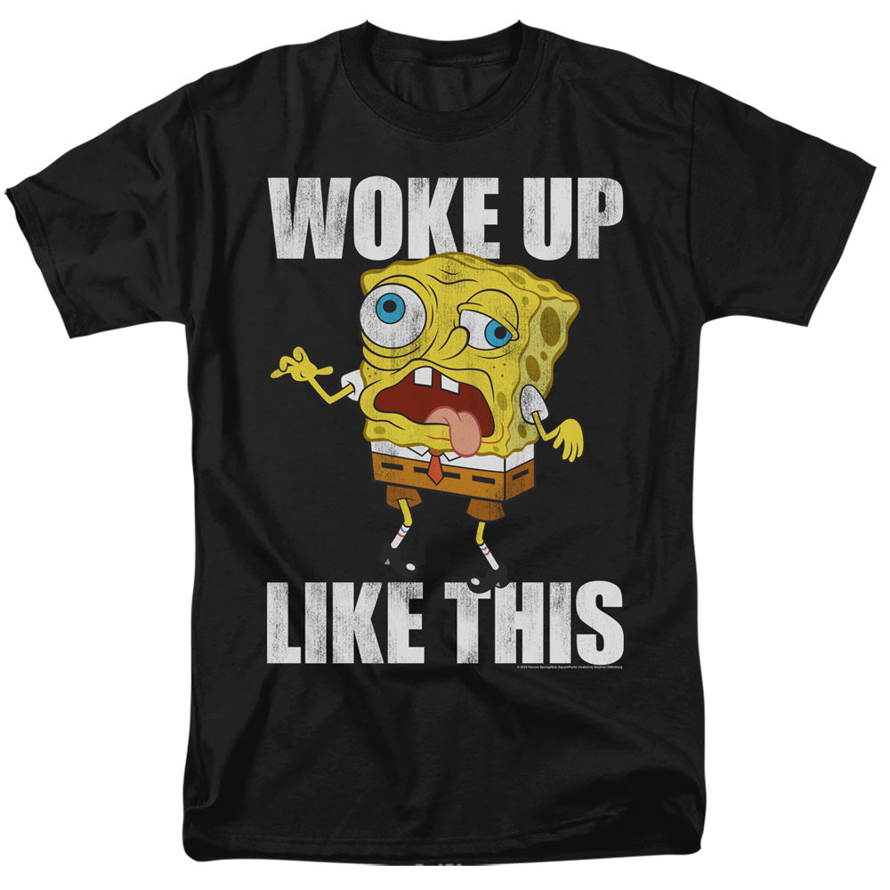 Spongebob Woke Up Like This Meme Mens T Shirt Black