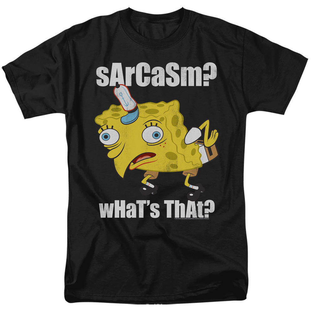 Spongebob Sarcasm Meme Mens T Shirt Black