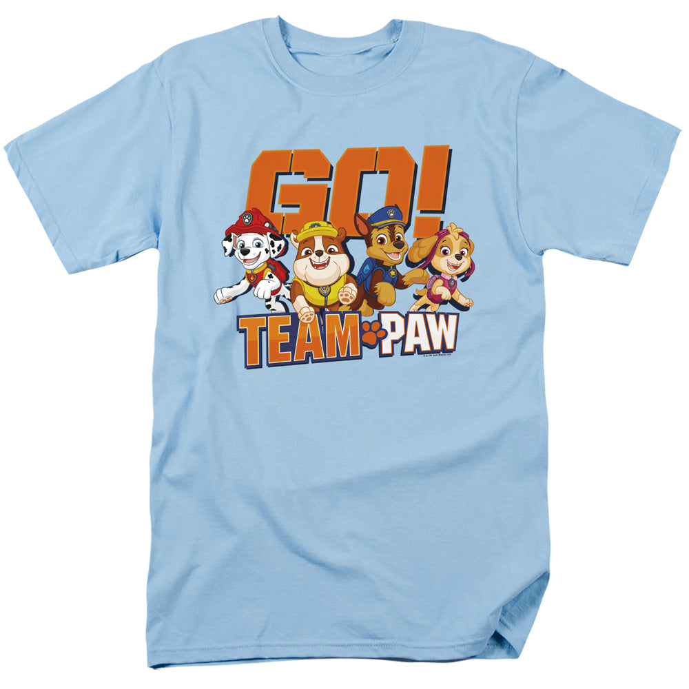 Paw Patrol Go! Team Paw Mens T Shirt Light Blue
