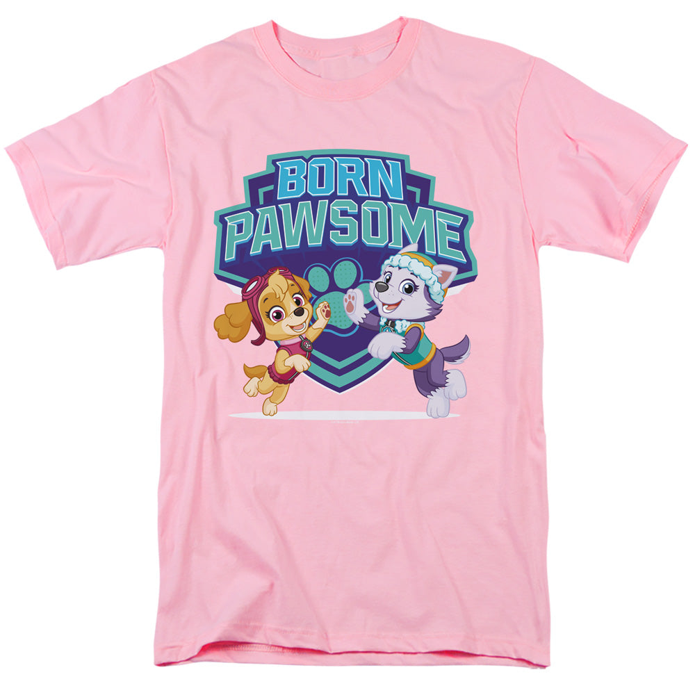 Paw Patrol Born Pawsome Skye & Everest Mens T Shirt Pink