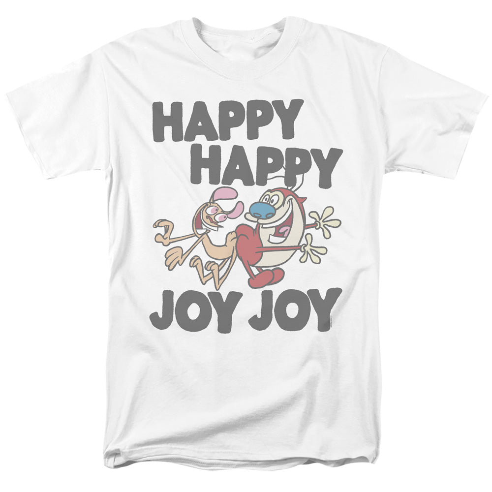 Ren And Stimpy Happy Happy Joy Joy Pf Mens T Shirt White
