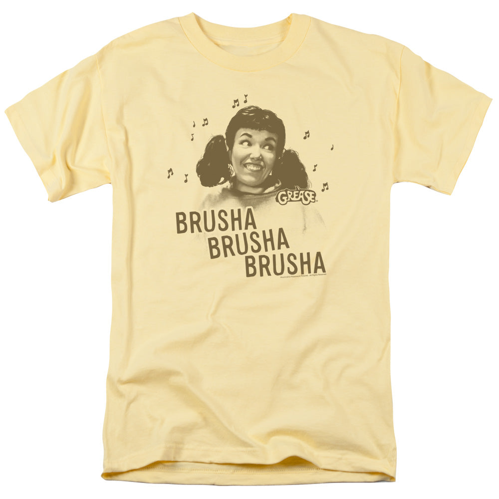 Grease Brusha Brusha Brusha Mens T Shirt Banana