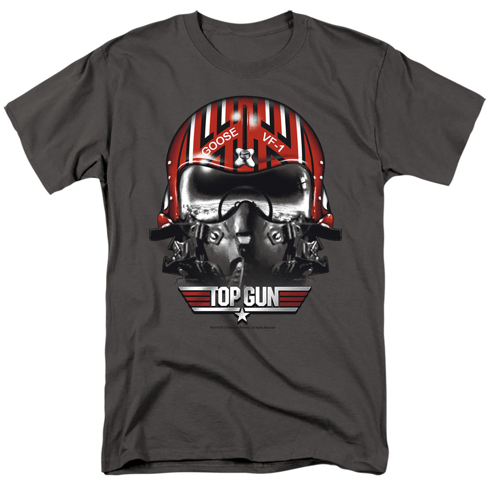 Top Gun Goose Helmet Mens T Shirt Charcoal