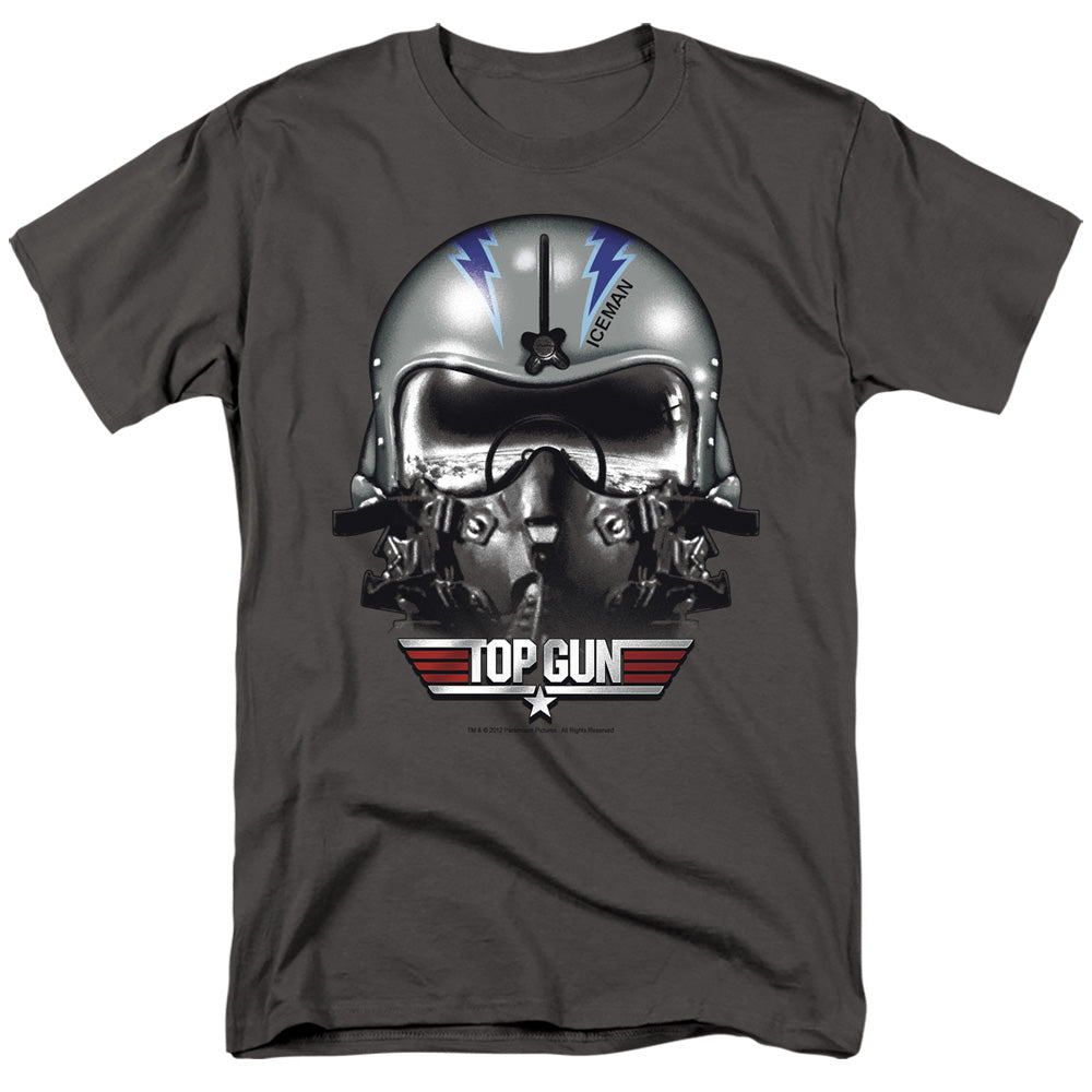 Top Gun Iceman Helmet Mens T Shirt Charcoal