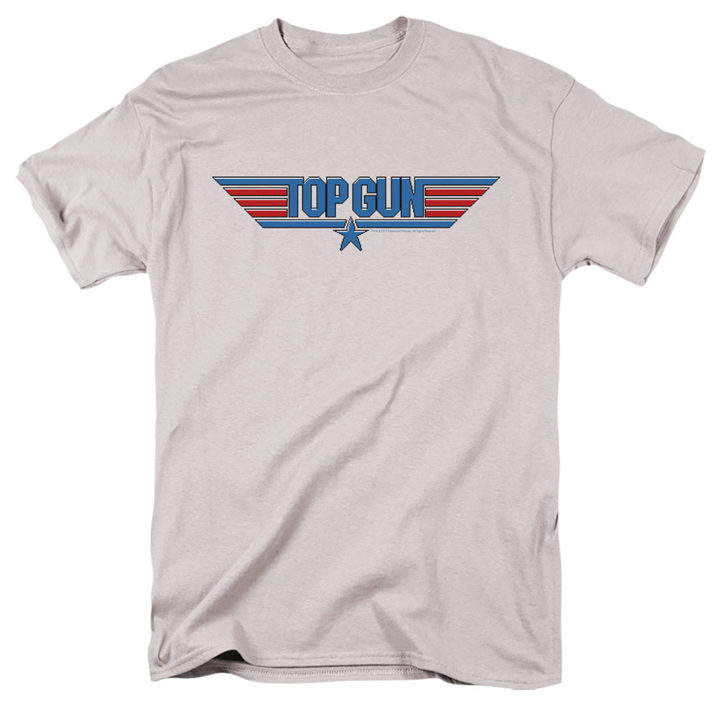 Top Gun 8 Bit Logo Mens T Shirt Silver