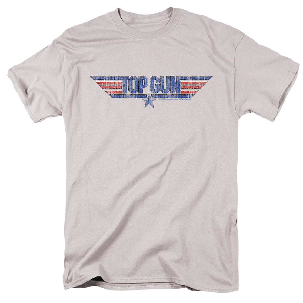 Top Gun 8 Bit Logo Mens T Shirt Silver