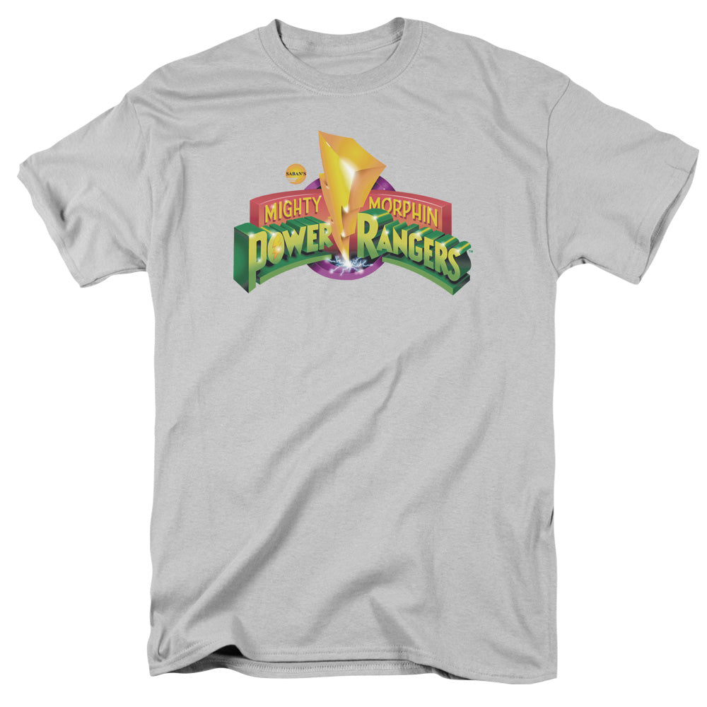 Power Rangers Mmpr Logo Mens T Shirt Silver