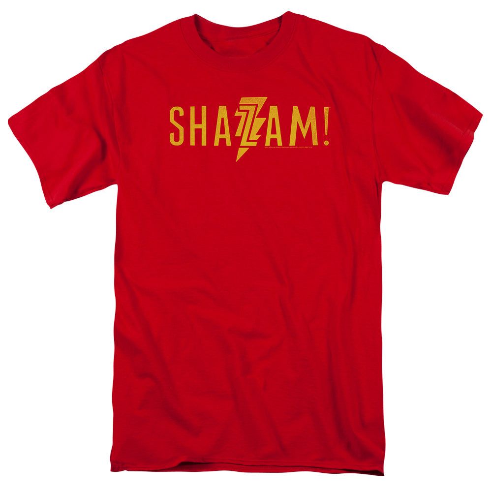Shazam Movie Flat Logo Mens T Shirt Red