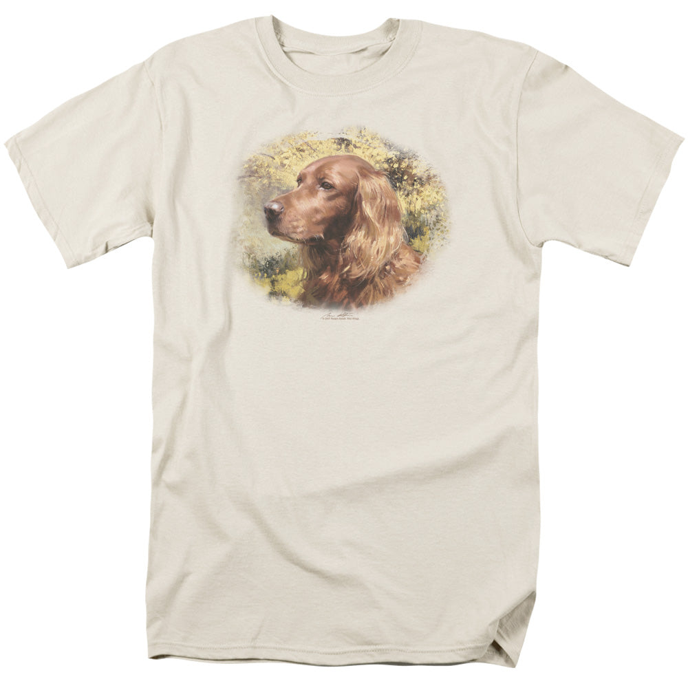 Wildlife Irish Setter Head Mens T Shirt Cream