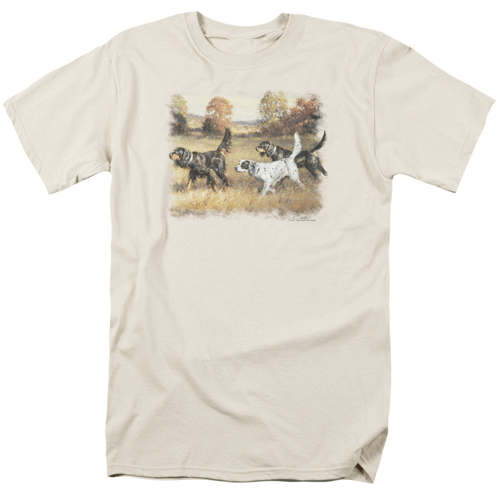 Wildlife Three Setters Mens T Shirt Cream