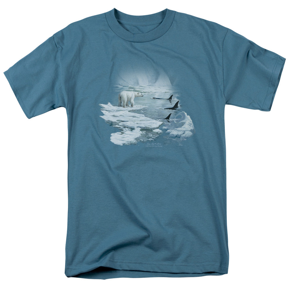 Wildlife Glaciers Egdge Mens T Shirt Slate