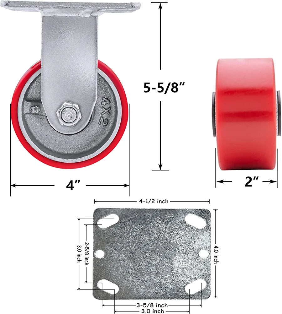 Industrial Polyurethane Casters - Heavy Duty 4