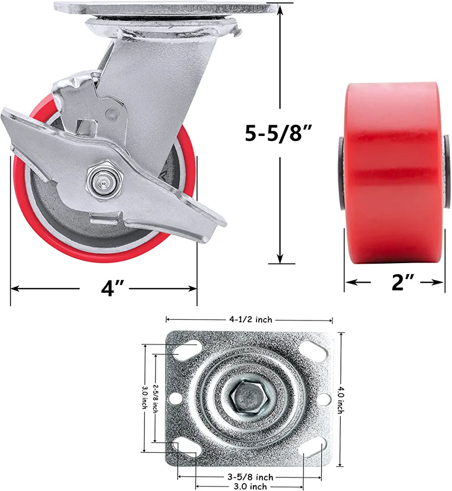 Industrial Polyurethane Casters - Heavy Duty 4