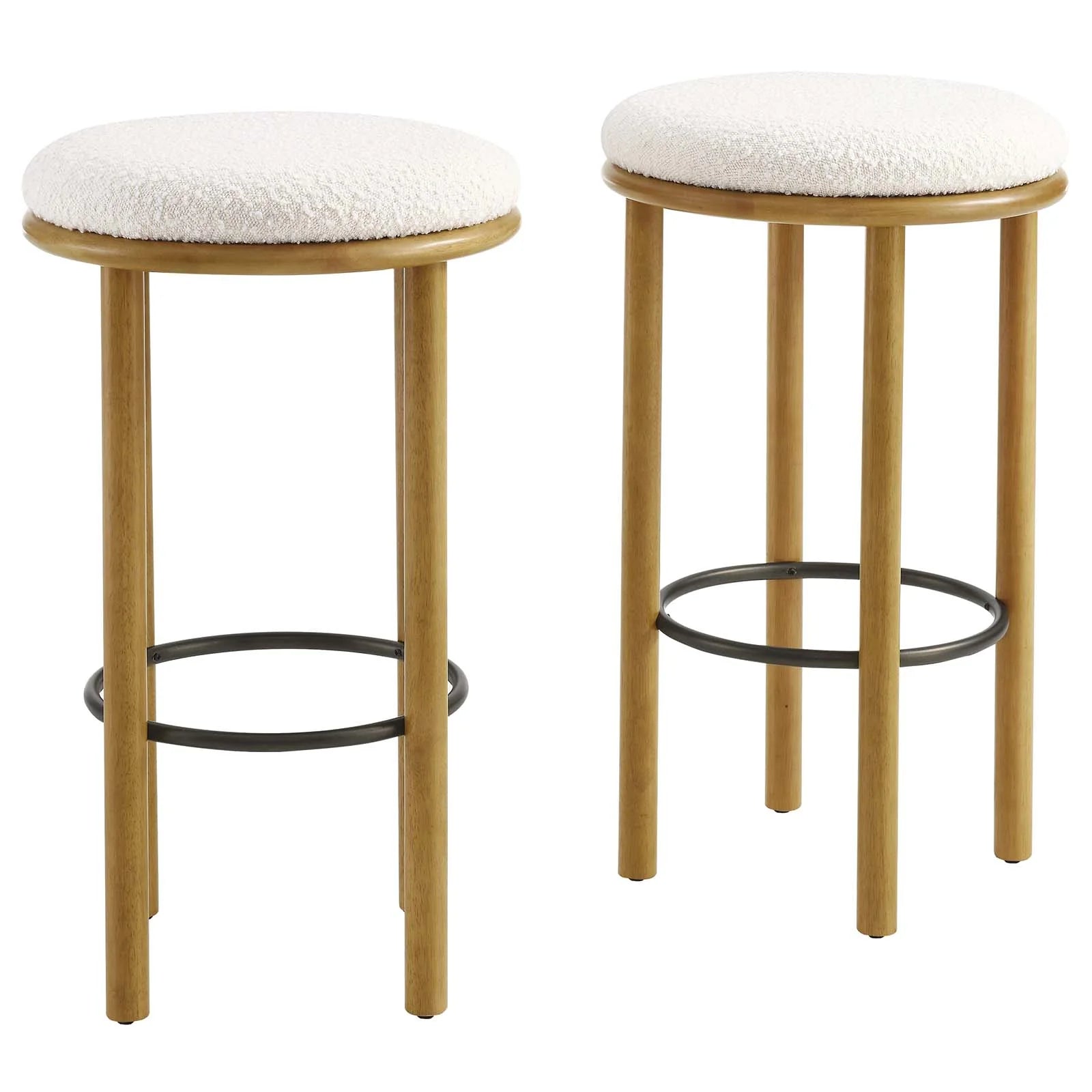 Whitley Boucle Fabric Bar Stools - Set of 2