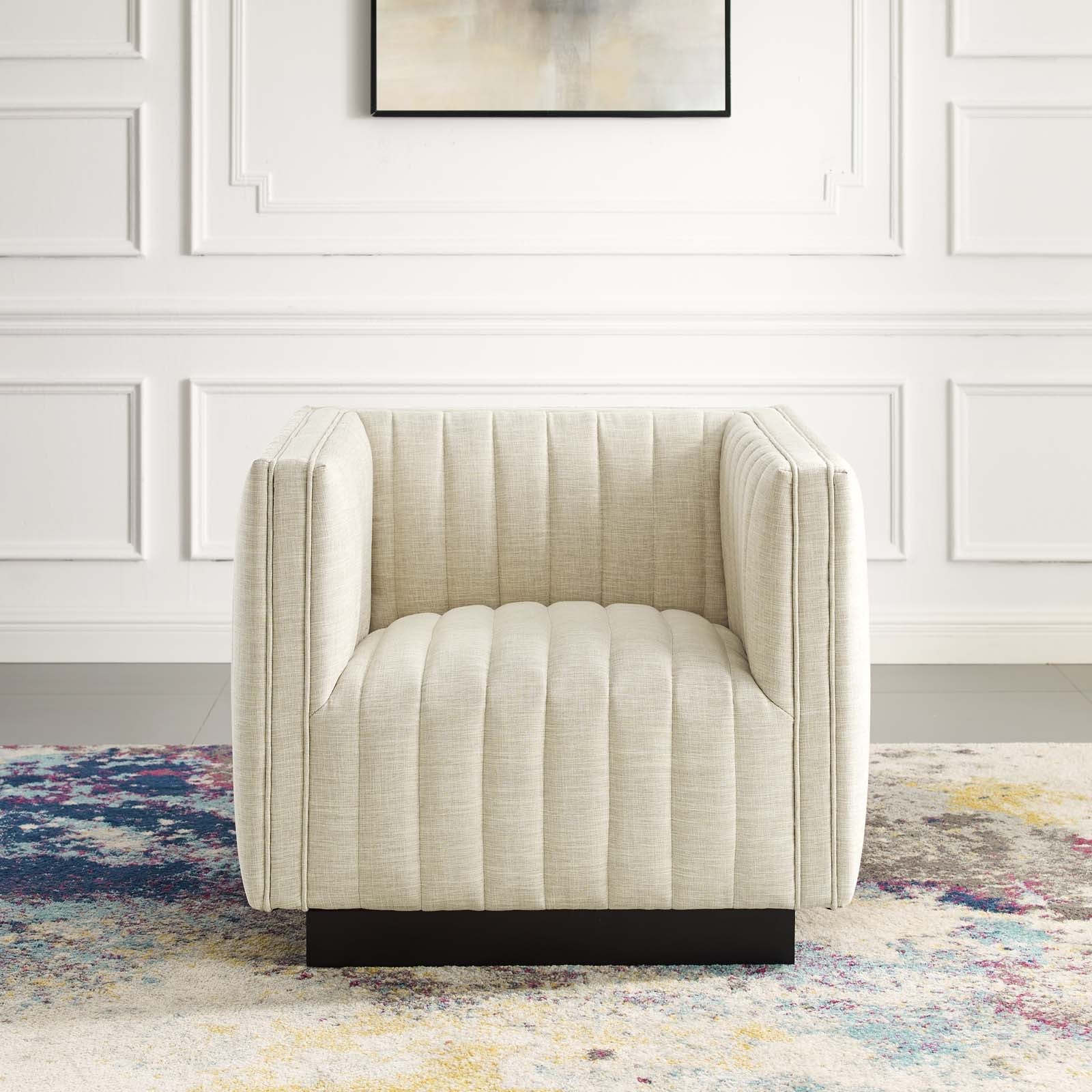 Everett Upholstered Fabric Accent Chair