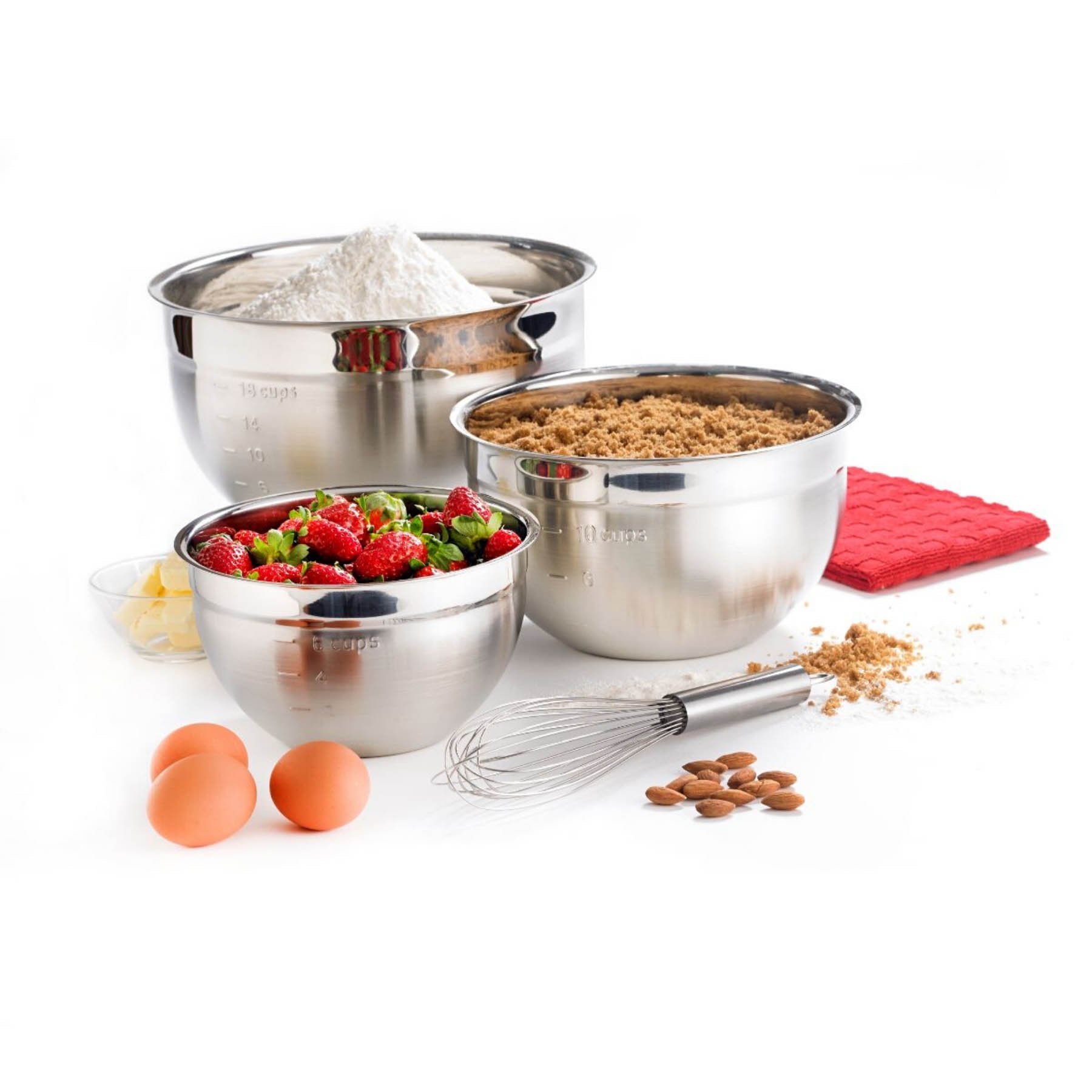 Cuisipro Stainless Steel Mixing Bowl - Set of 3