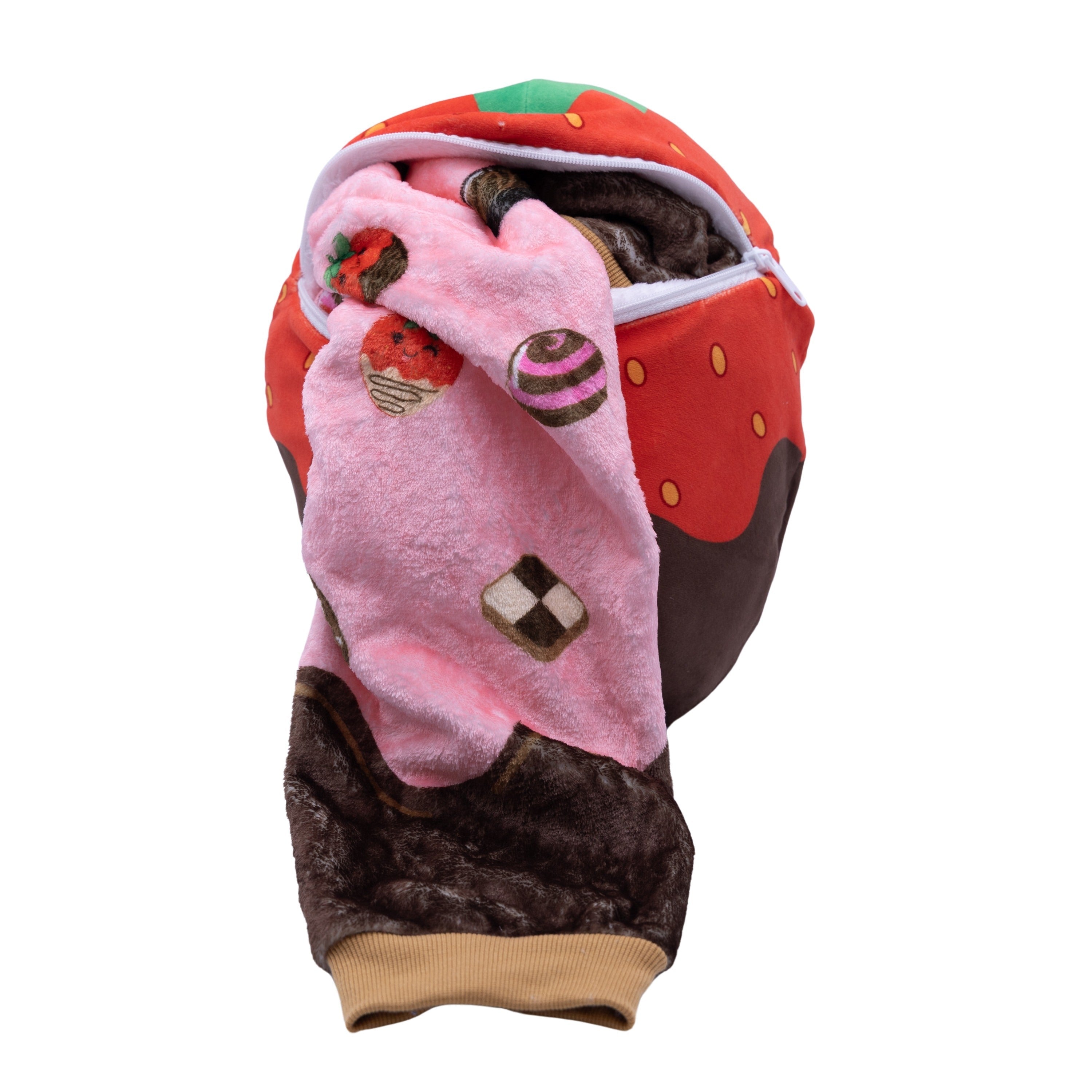 Chocolate Strawberry Snugible 2-in-1 Blanket Hoodie & Pillow