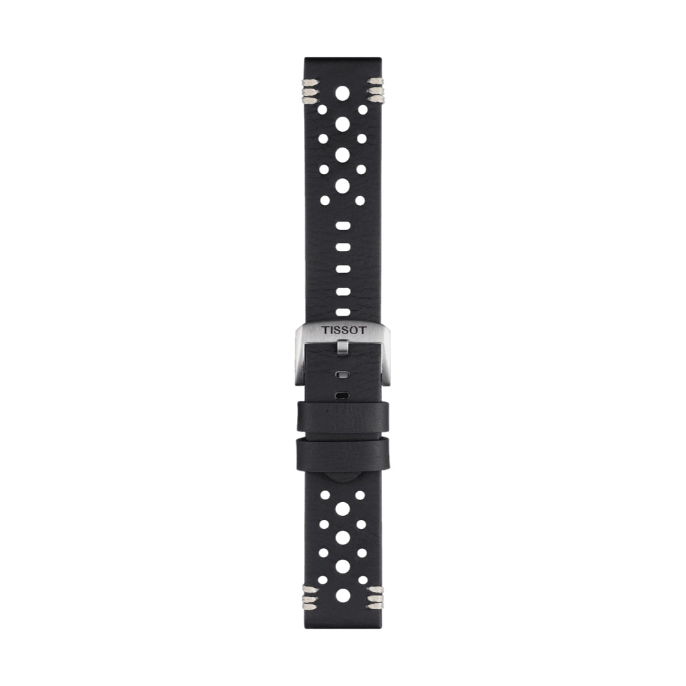 Tissot Official Embossed Black Leather Strap 22mm