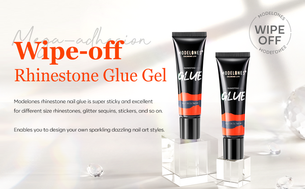 Nail Rhinestones Kit with Gel Nail Glue, 30g Strong Adhesive Nail
