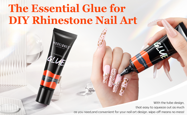 Makartt Nail Rhinestone Glue Gel 1.06oz Nail Lamp Needed Gem Glue Gel Super Strong Adhesive Nail Gel for Nail Glitter Nail Gems Nail Jewels Nail