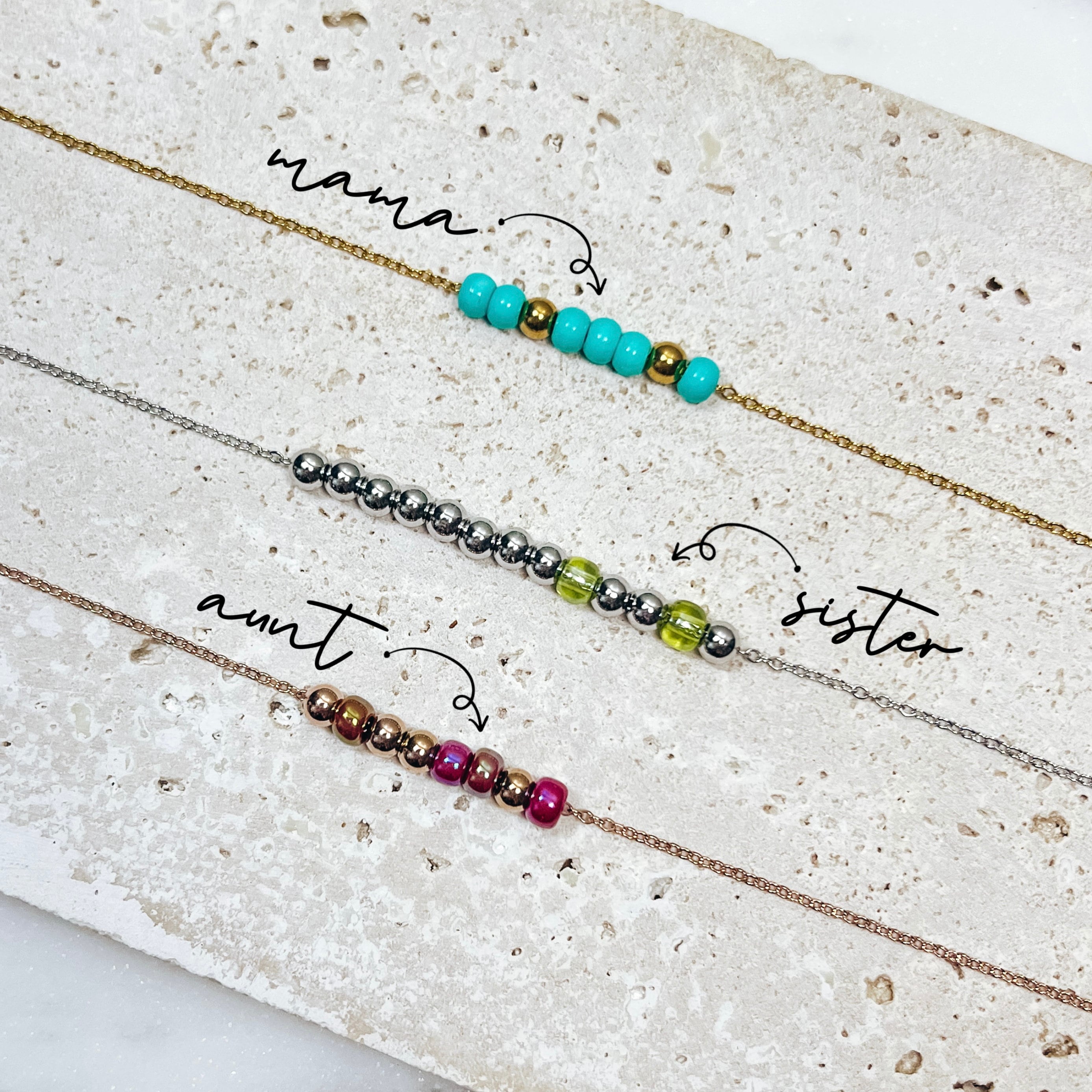 MORSE CODE BEADED NECKLACE
