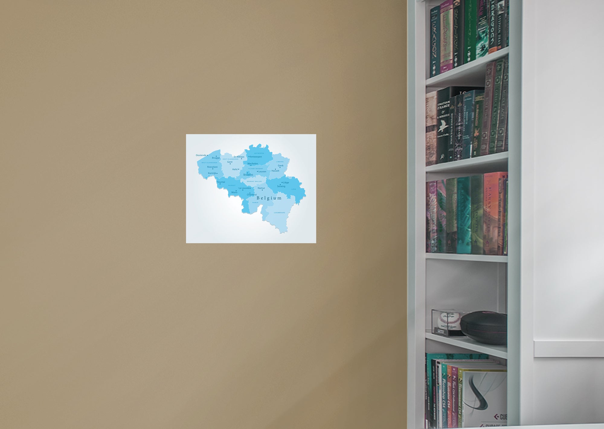 Maps of Europe: Belgium Mural        -   Removable Wall   Adhesive Decal