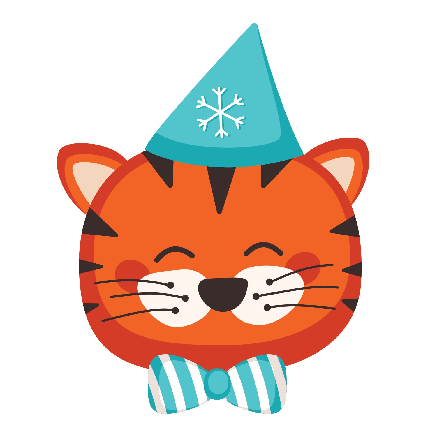 Sheet of 9 - Holiday:  Orange Cat  Minis   Cardstock Cutout  -      Big Head
