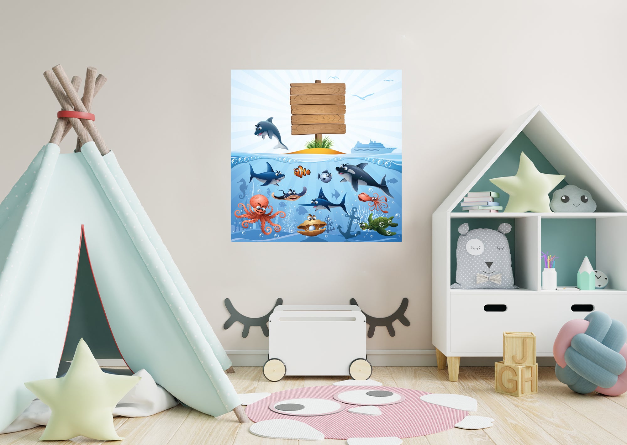 Nursery:  Island Dry Erase        -   Removable Wall   Adhesive Decal