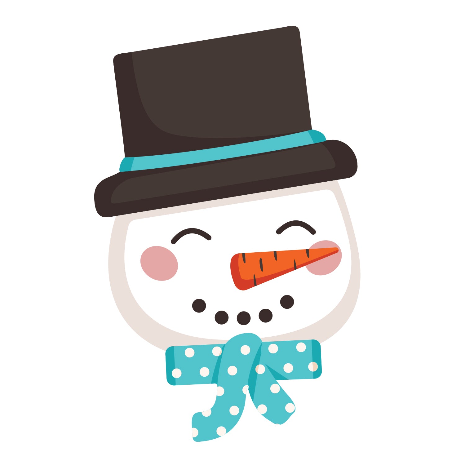 Sheet of 9 - Holiday:  Snowman with Blue Scarf  Minis   Cardstock Cutout  -      Big Head