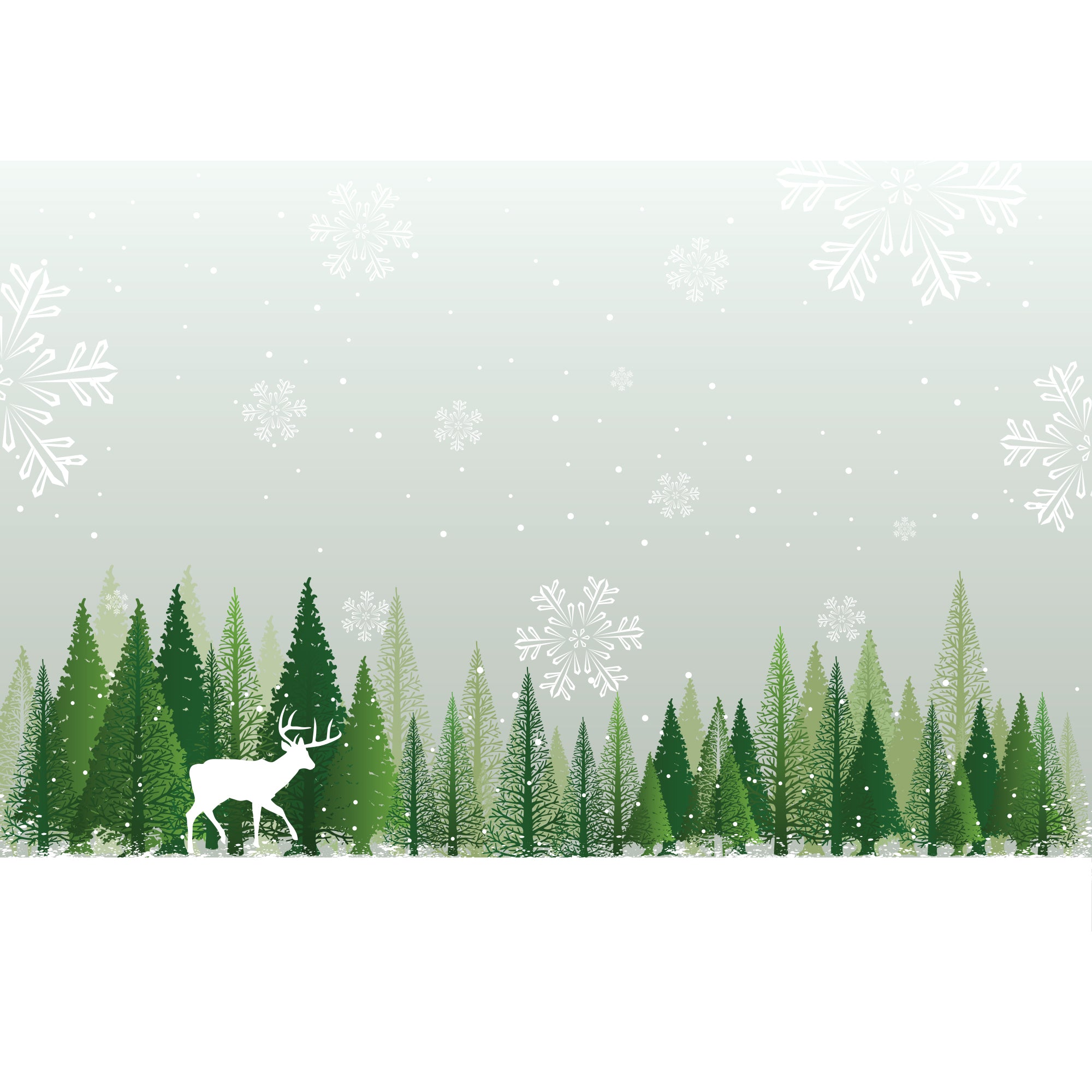 Christmas:  Green Trees Poster        -   Removable     Adhesive Decal