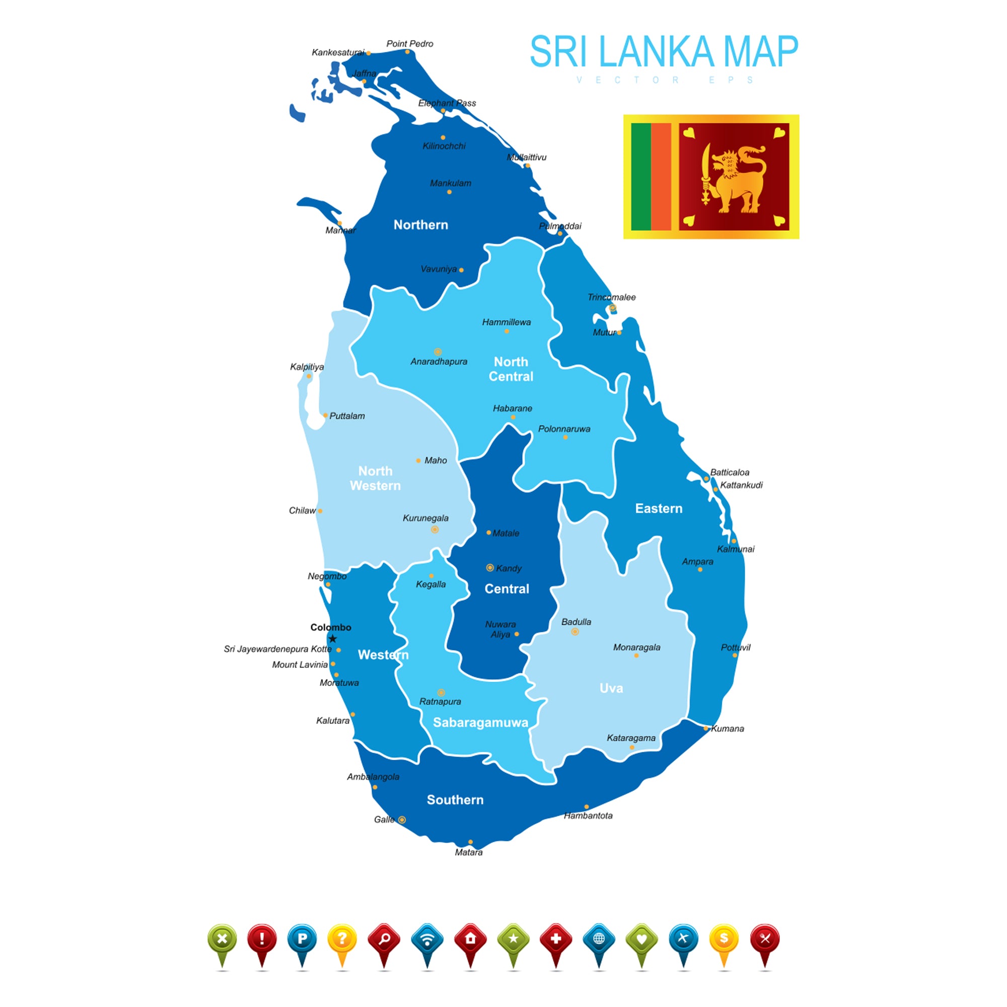 Maps of Asia: Sri Lanka Mural        -   Removable Wall   Adhesive Decal