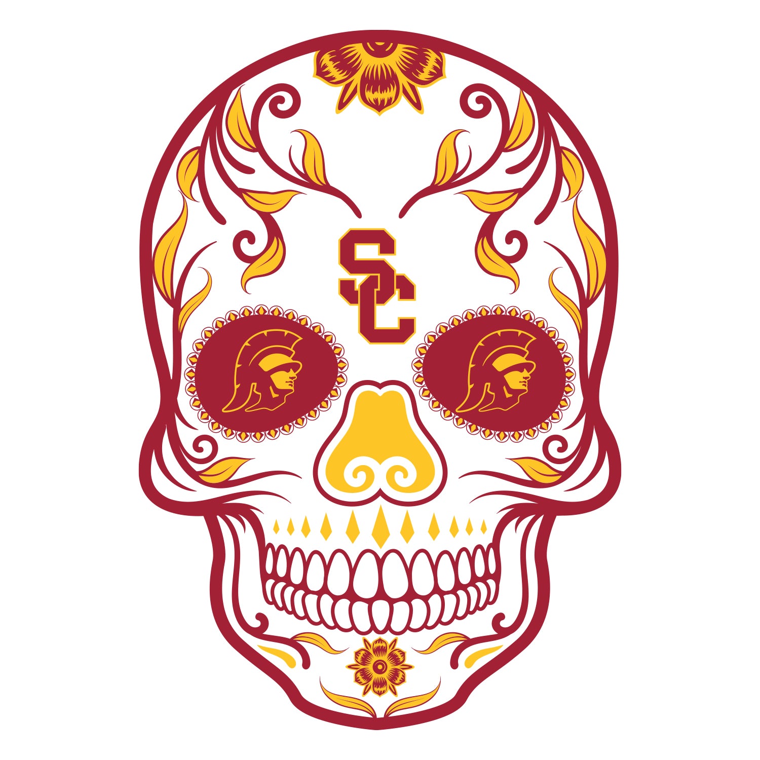 USC Trojans:   Skull   Foam Core Cutout  - Officially Licensed NCAA    Big Head