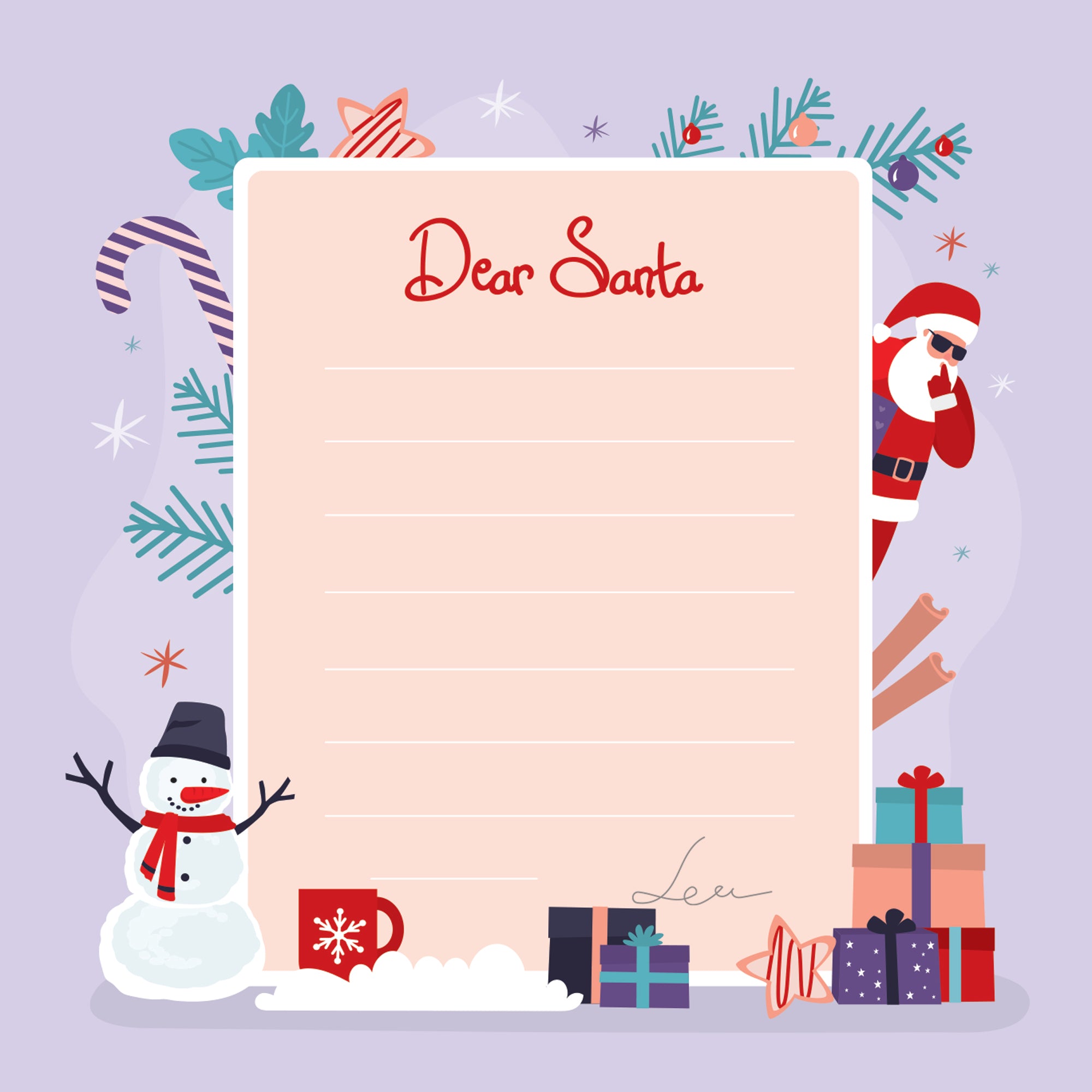 Christmas:  Cool Santa        -      Dry Erase Foam Core