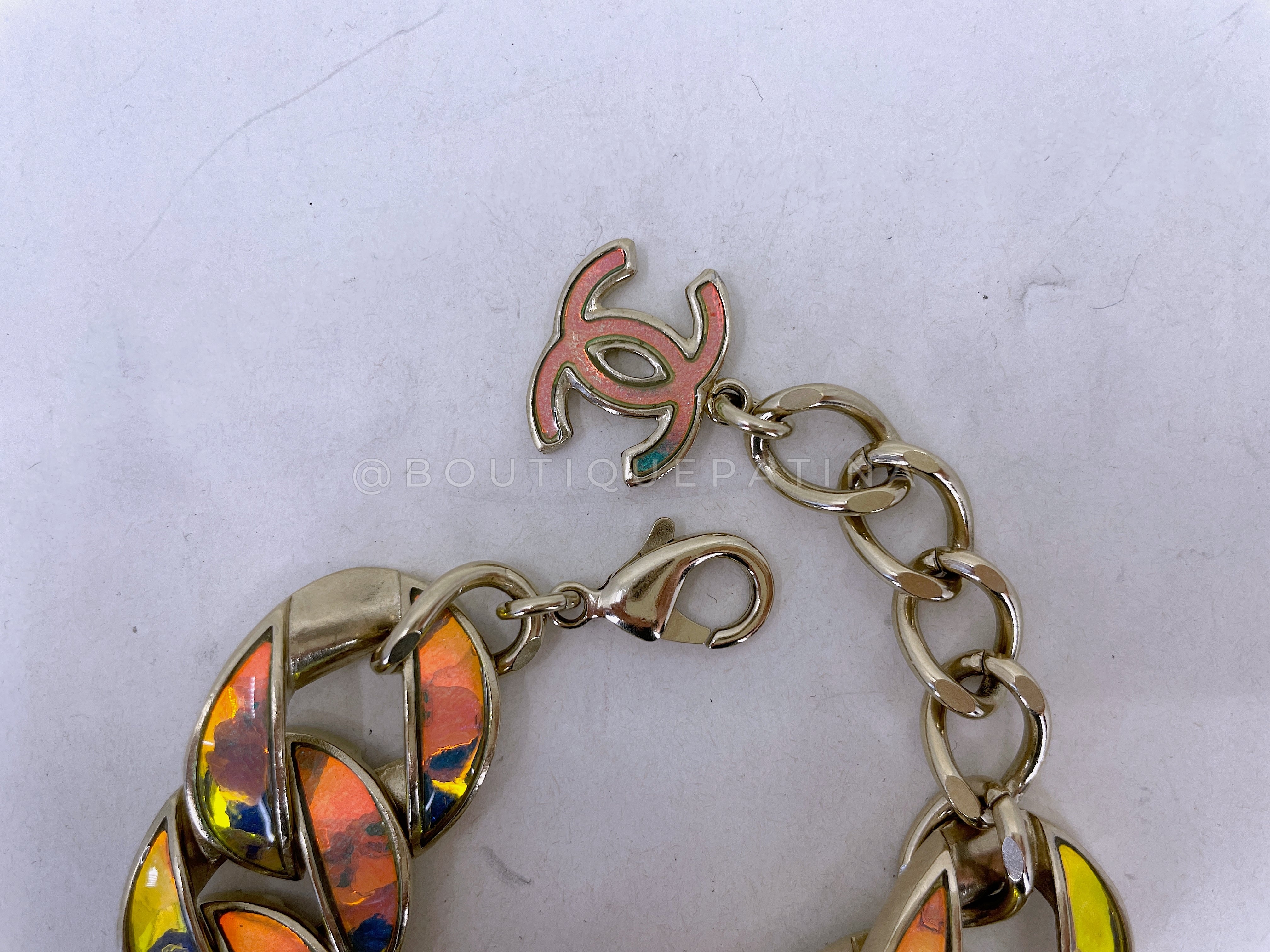 Chanel 2014 Supermarket Iridescent Holographic Chunky Chain Bracelet