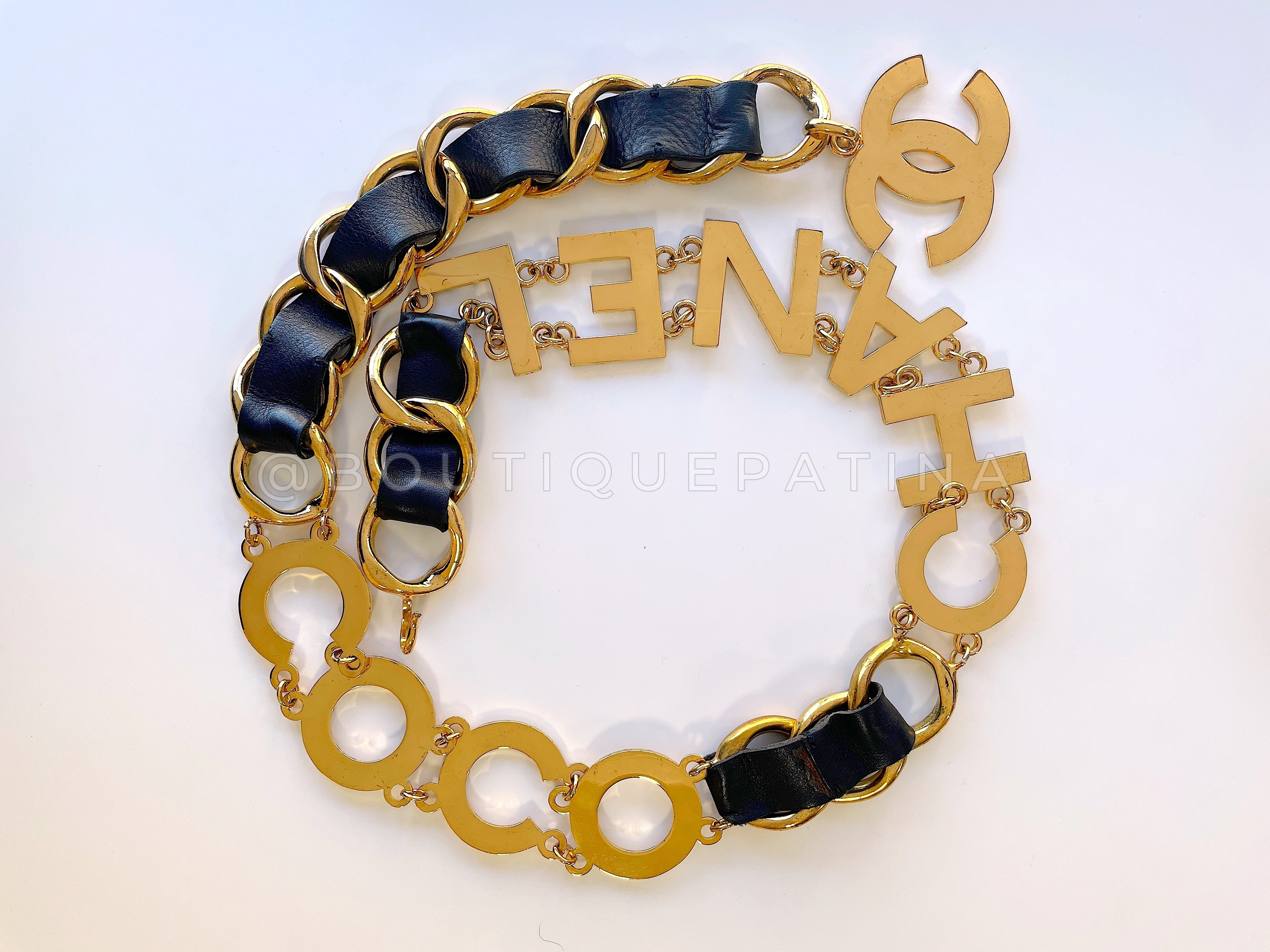 Chanel Vintage 93P Large Letter Logo Belt Necklace