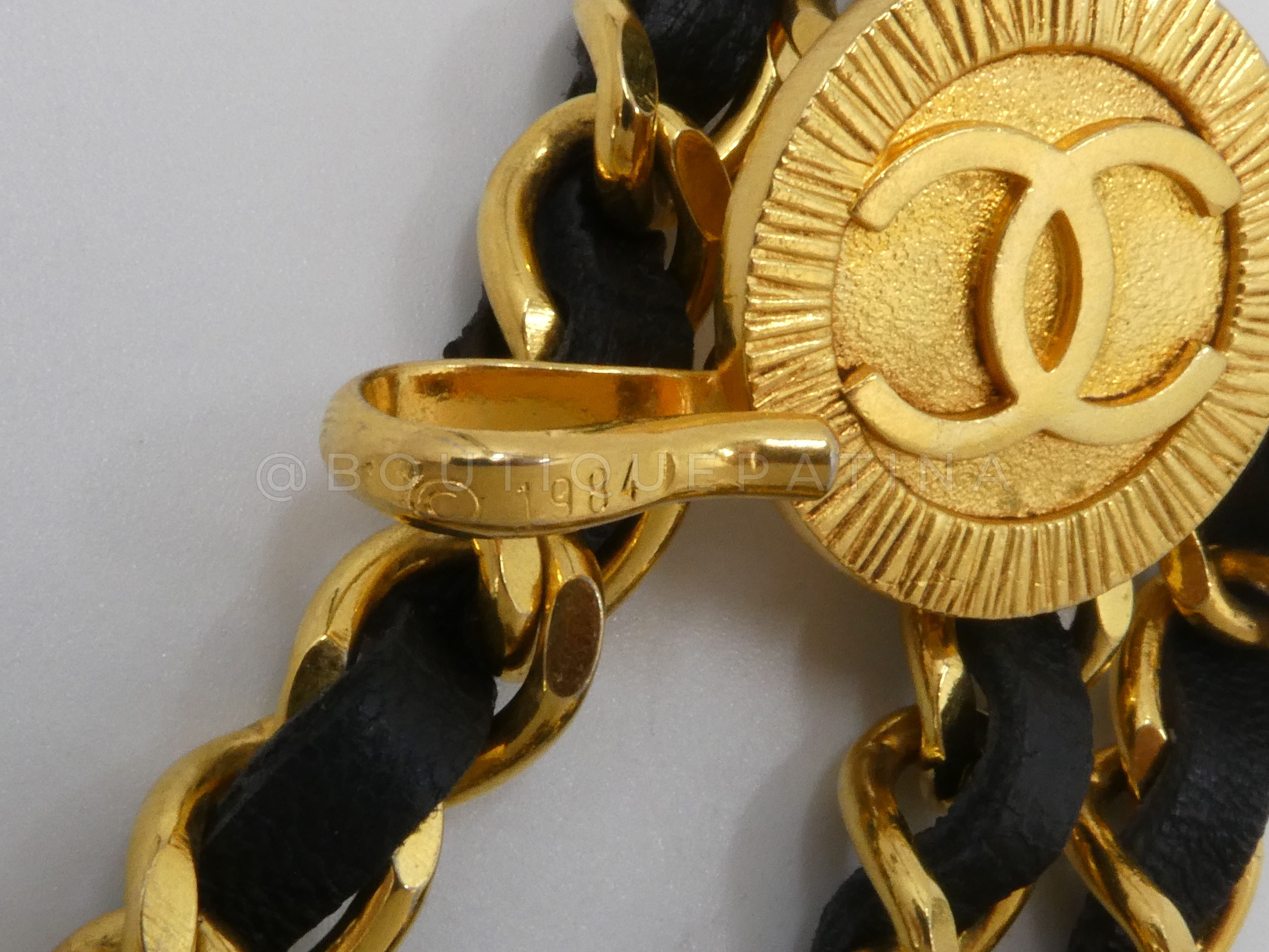 Chanel 1984 Vintage Woven Triple Chain Belt Necklace