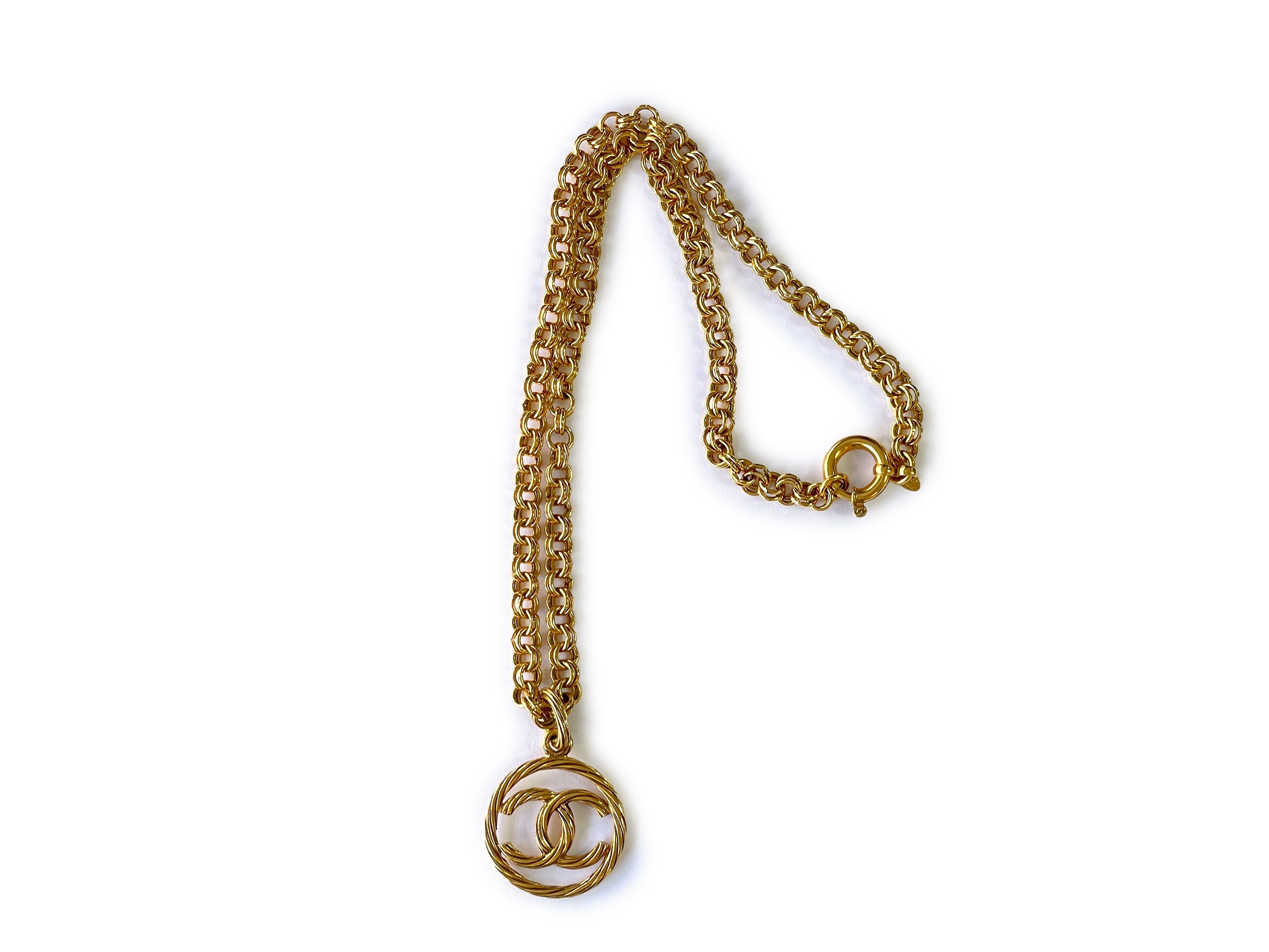 Chanel Vintage 93P CC Long Woven Chain Necklace
