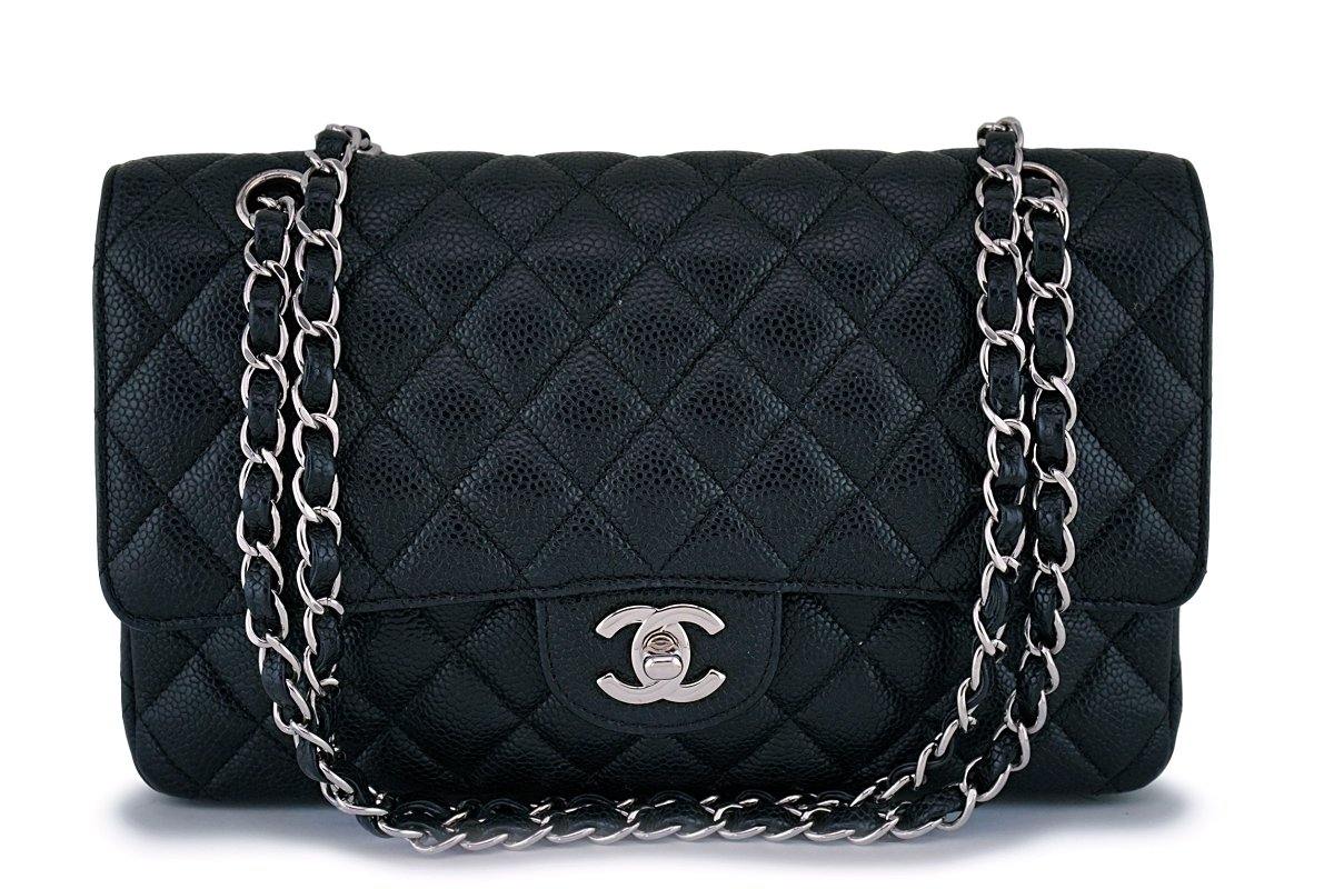 Chanel Black Caviar Medium Classic Double Flap Bag SHW