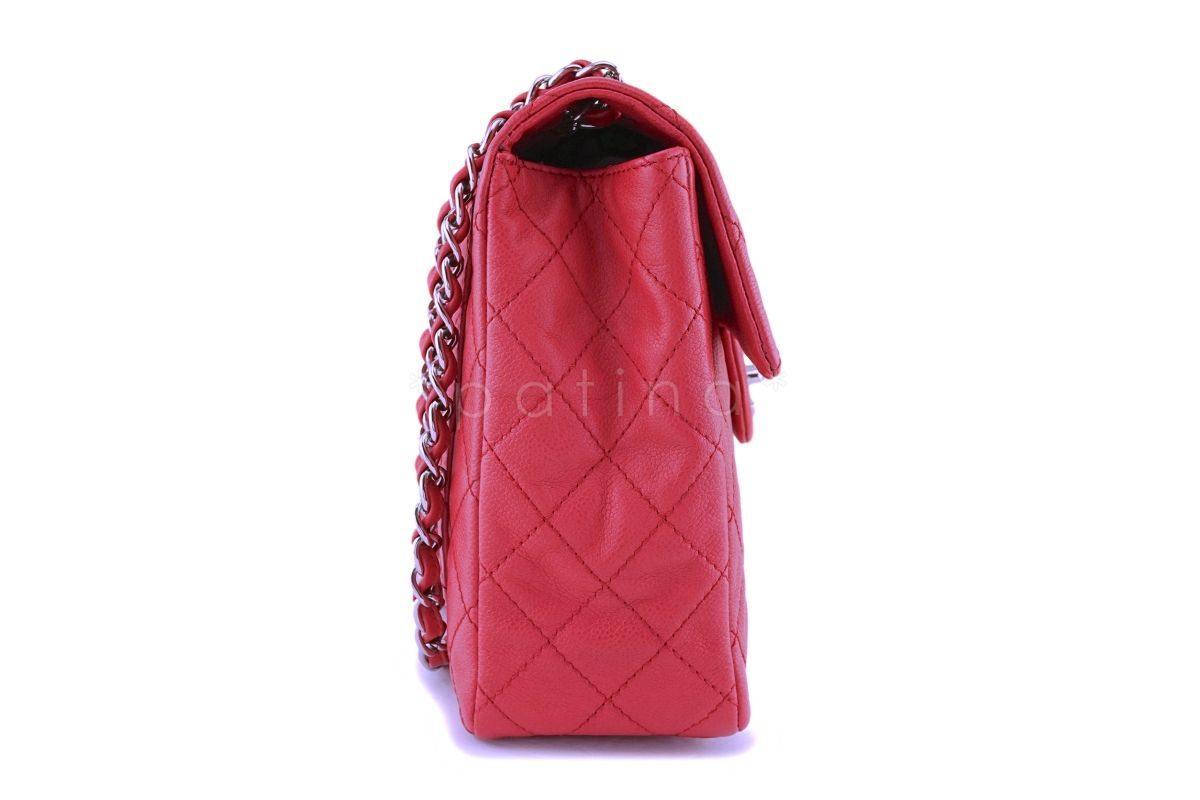 Rare Chanel Fuchsia Pink Soft Caviar Maxi Classic Flap Bag SHW