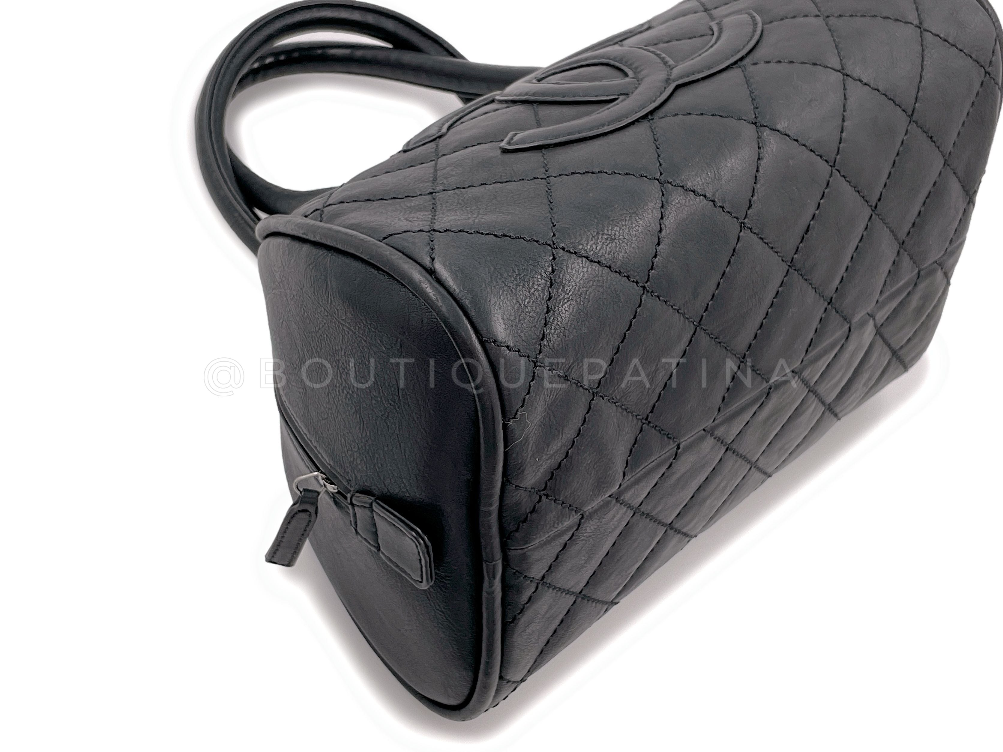 Rare Chanel Vintage Curved Black Timeless Bowler Bag
