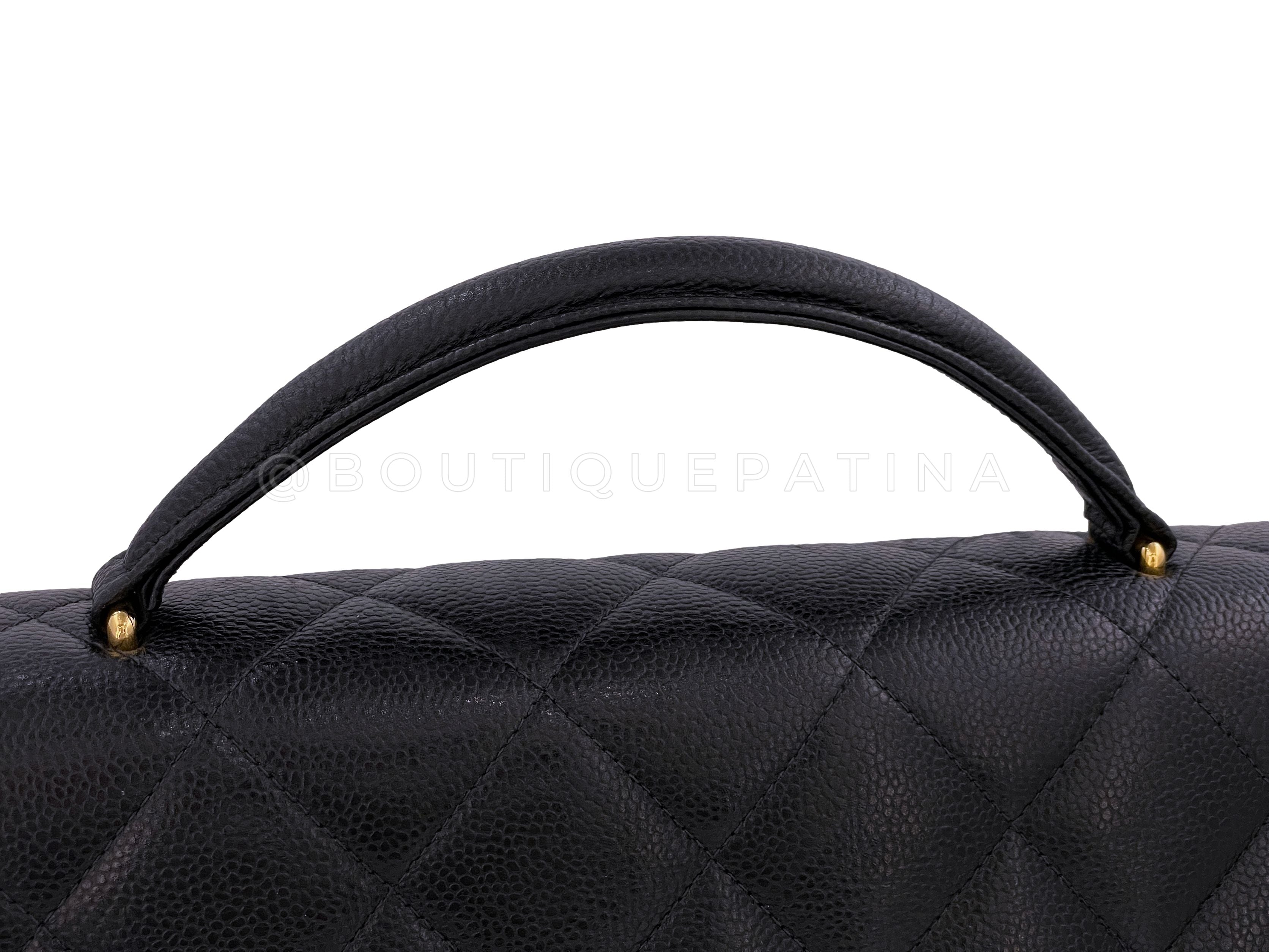 Chanel Vintage Black Caviar Briefcase Tote Bag 24k GHW