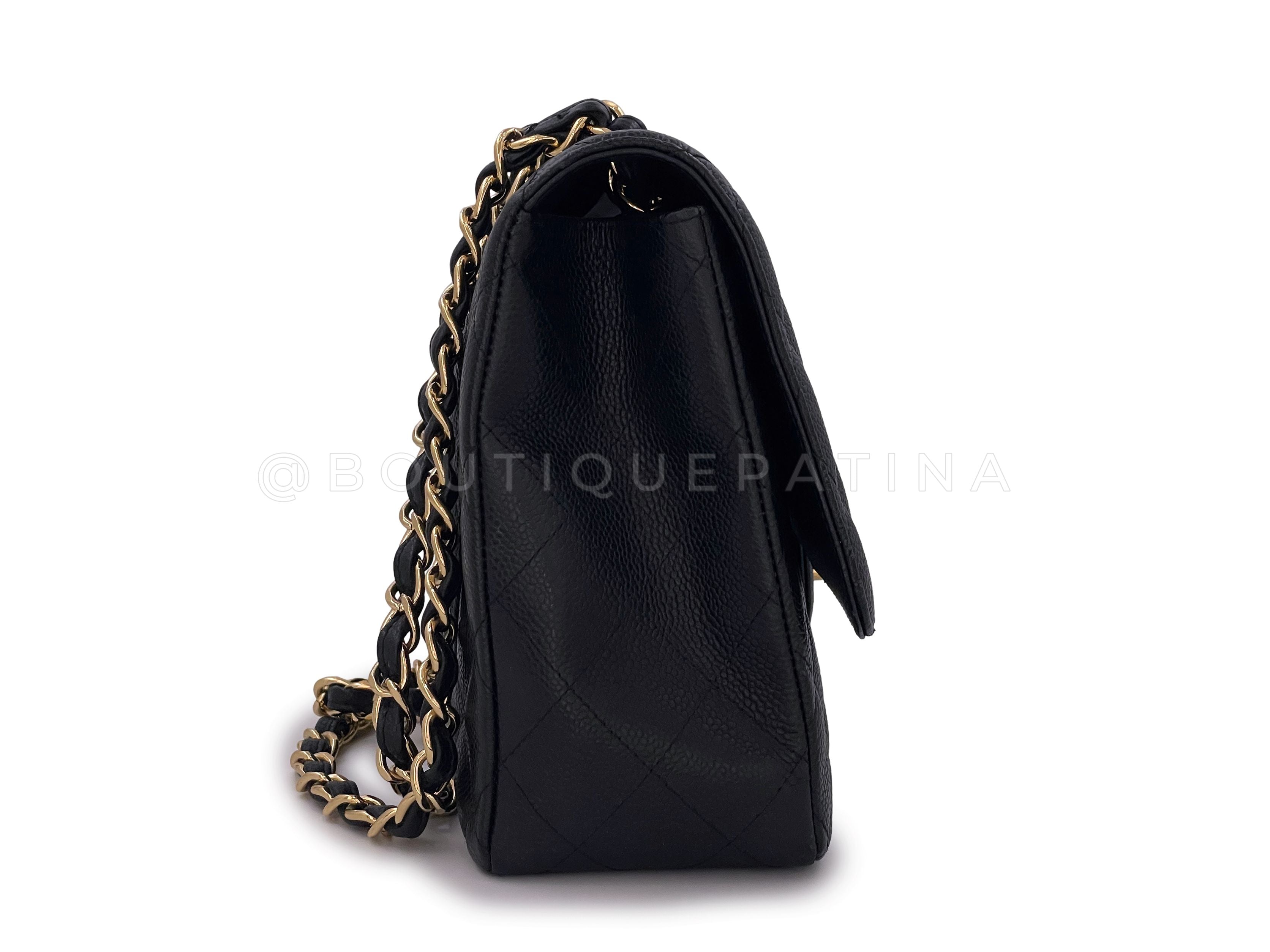 Chanel Black Jumbo Classic Flap Bag Caviar Single GHW