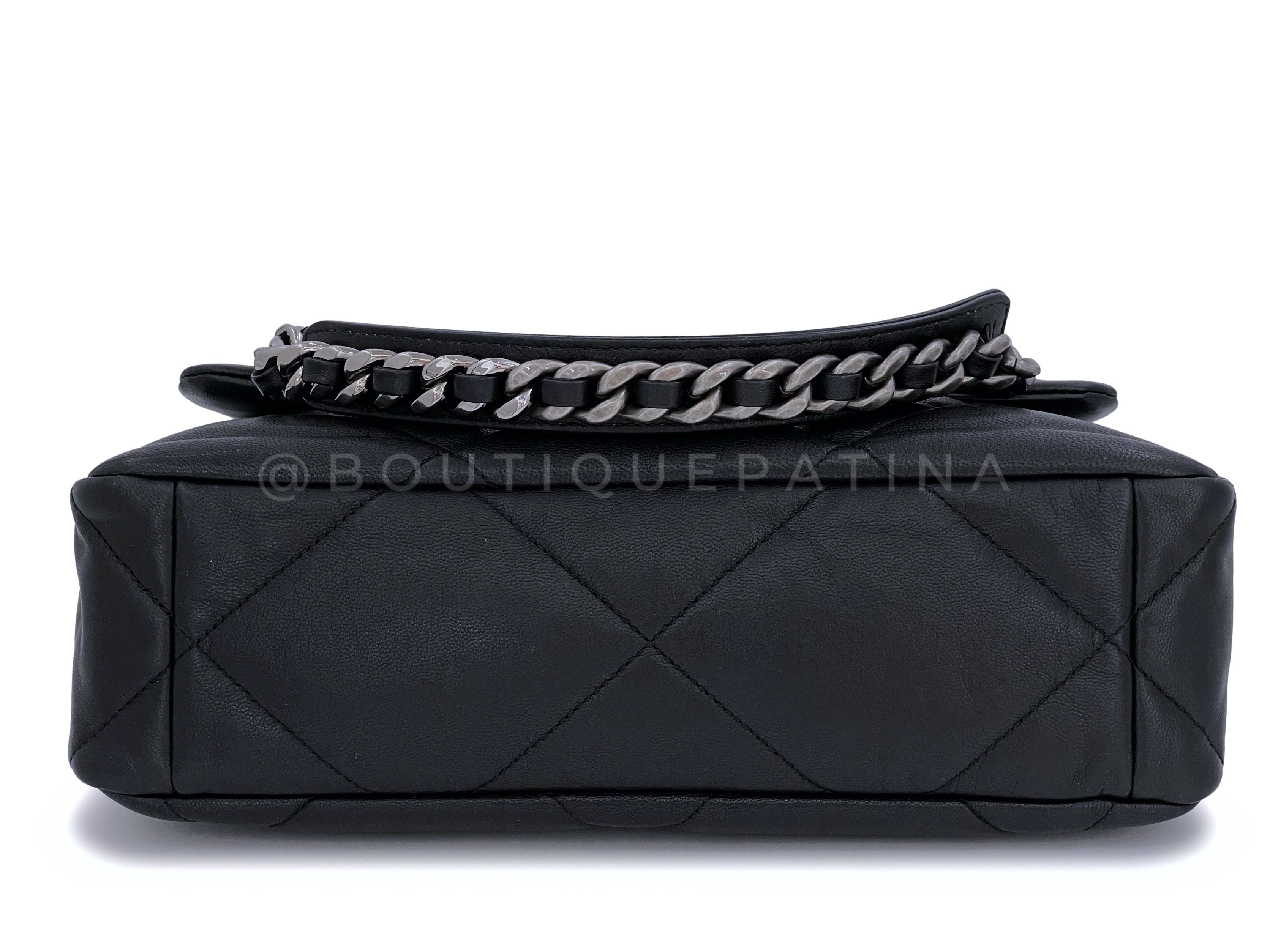 Chanel 19 Black Large Flap Bag Lambskin GHW