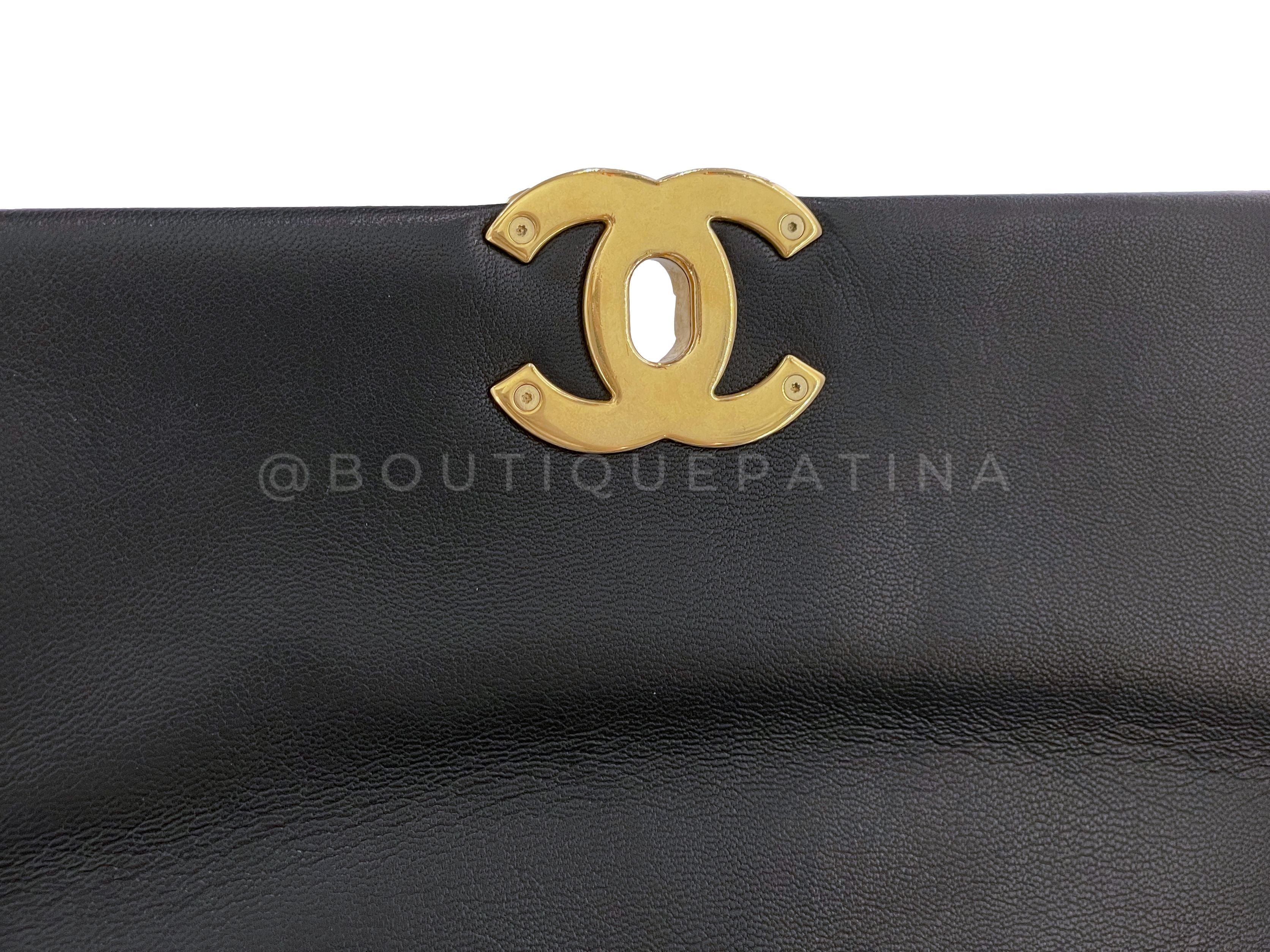 Chanel 19 Black Large Flap Bag Lambskin GHW