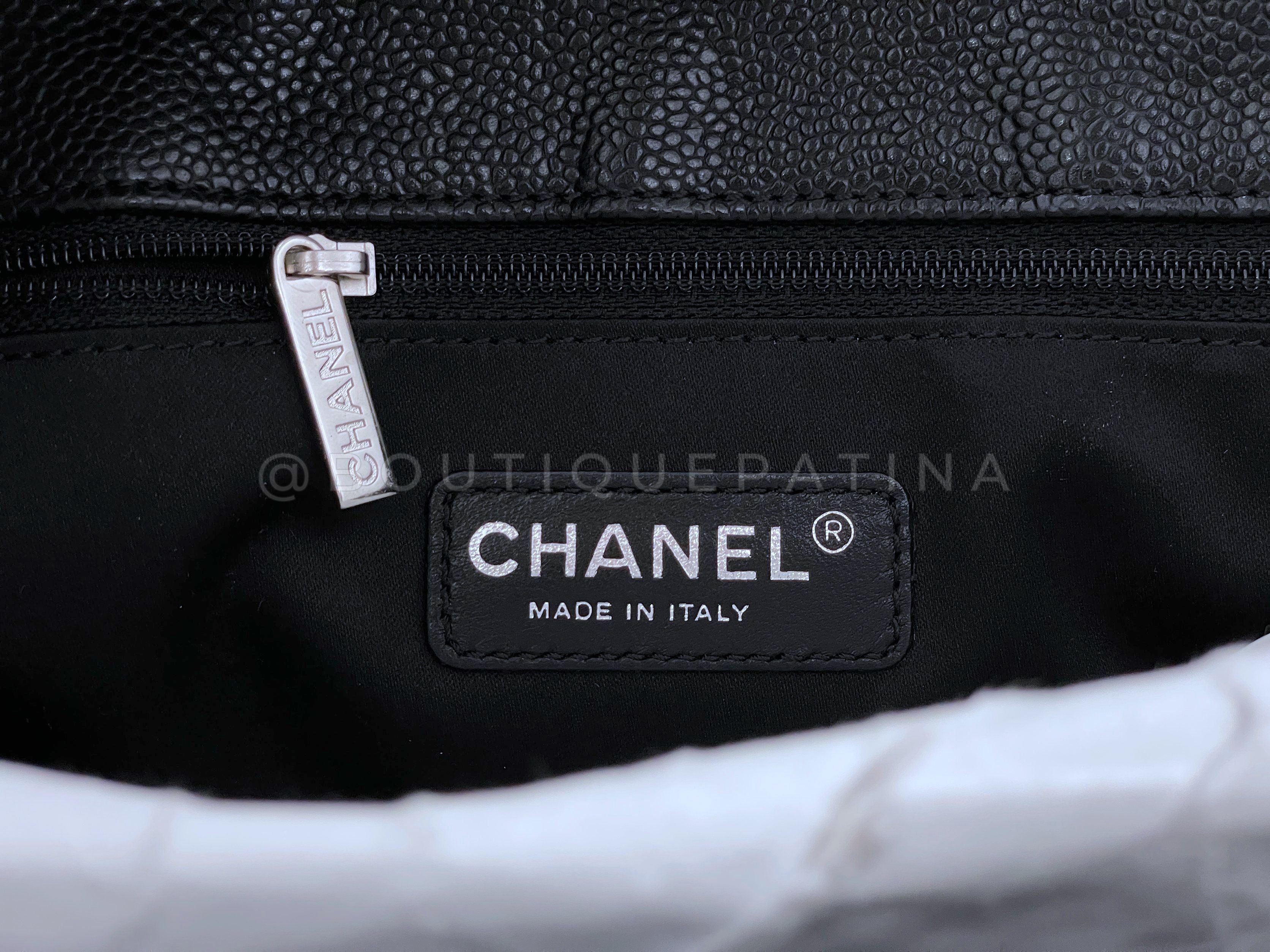 Pristine Chanel Black Caviar Grand Shopper Tote GST Bag SHW