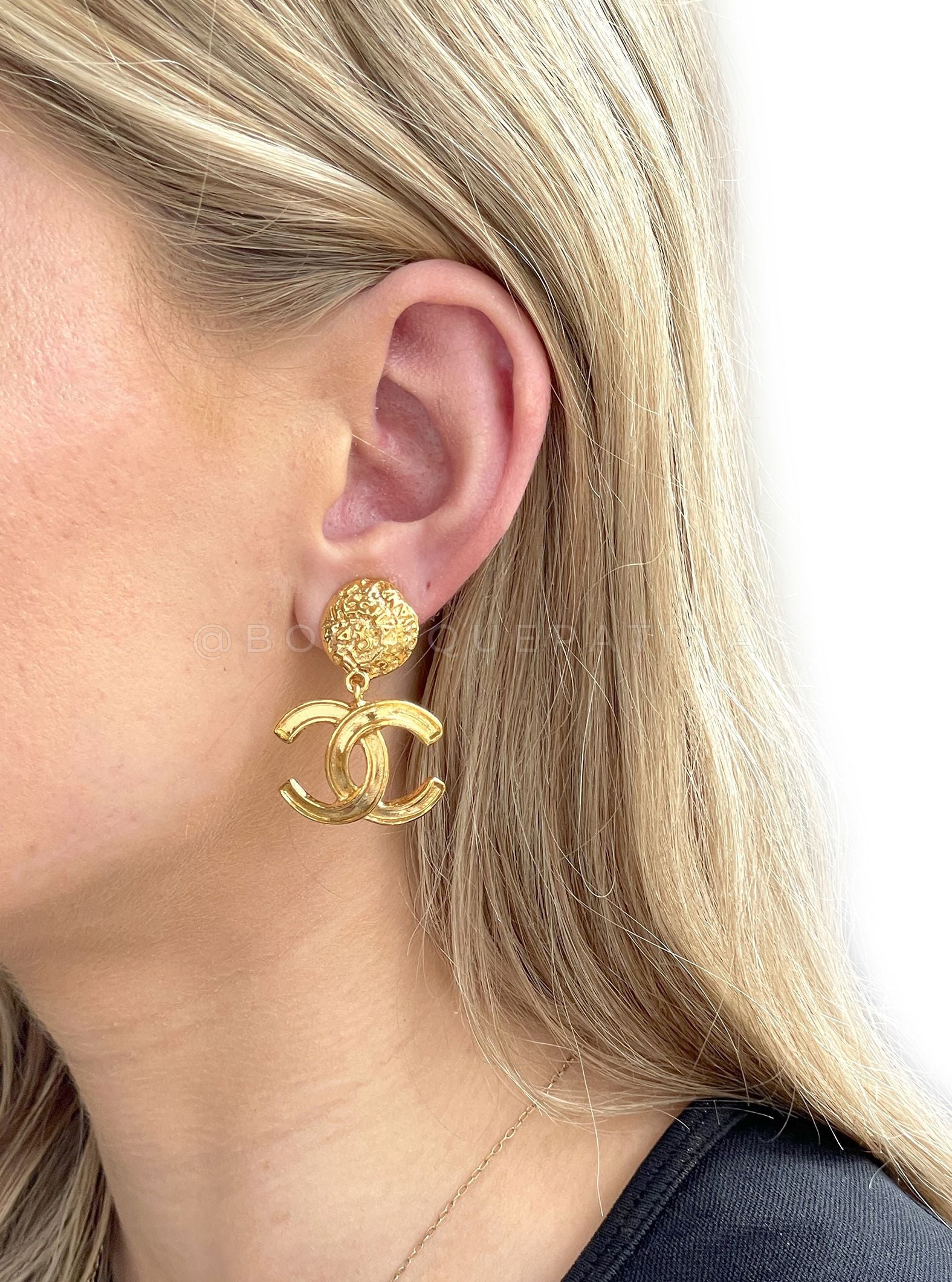 Chanel 95A Vintage CC Drop Earrings