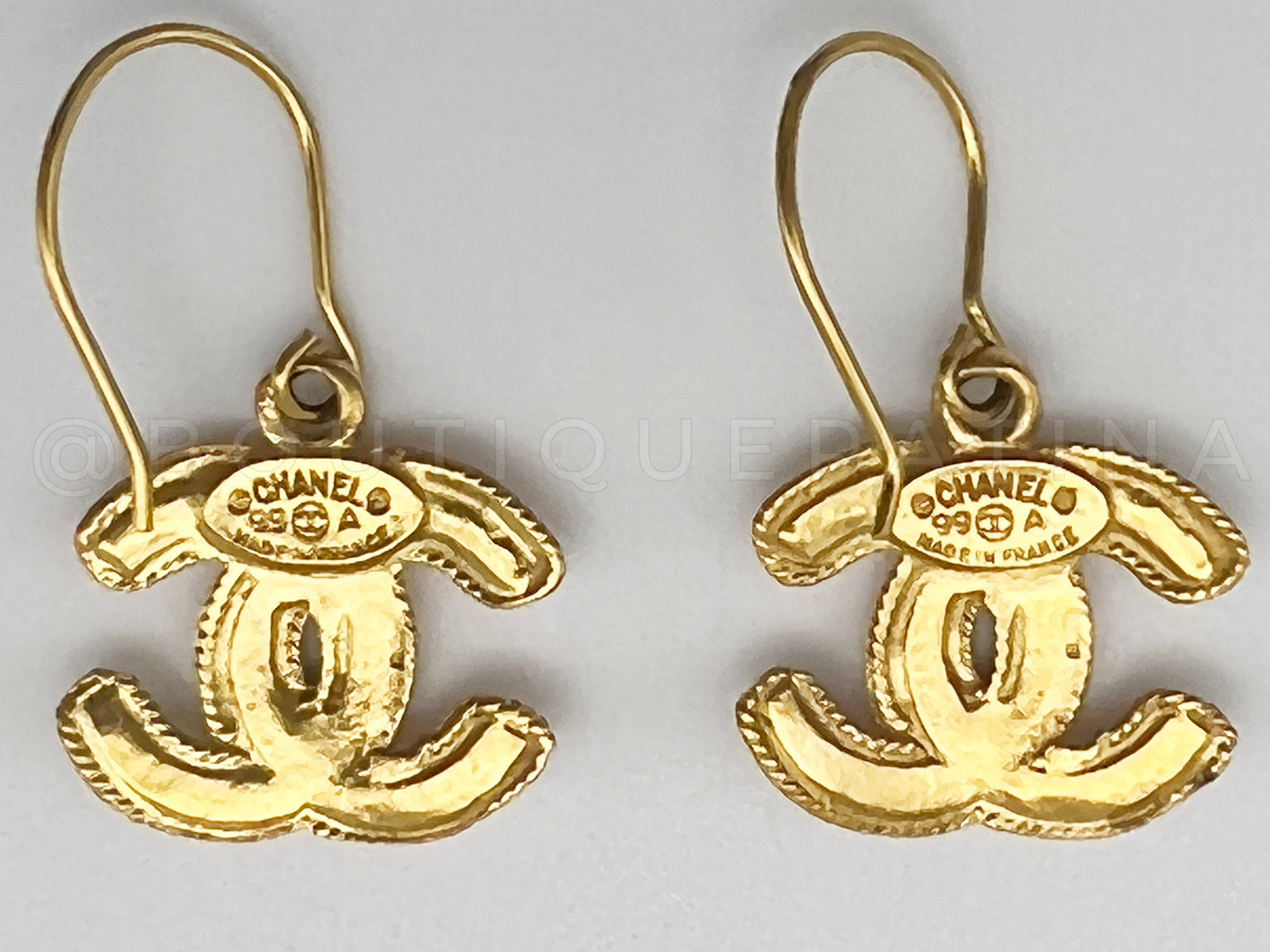 Chanel Vintage 99P CC Drop Earrings