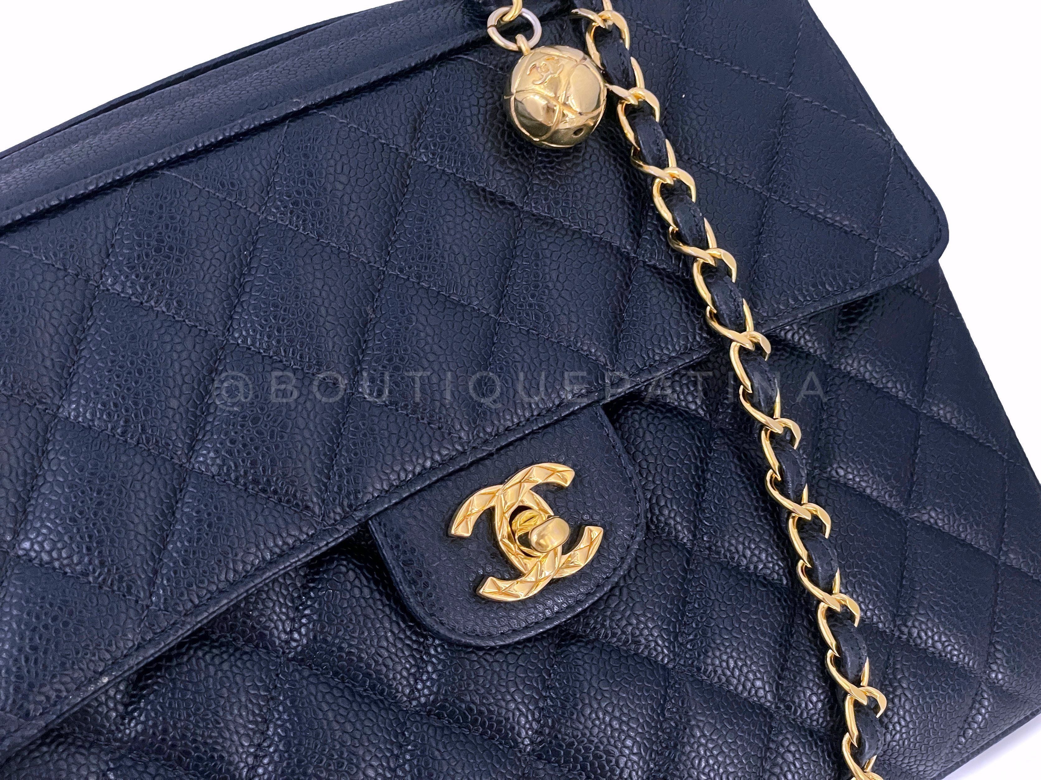 Chanel Vintage 1994 Navy Blue Caviar Flap Camera Case Bag 24k GHW