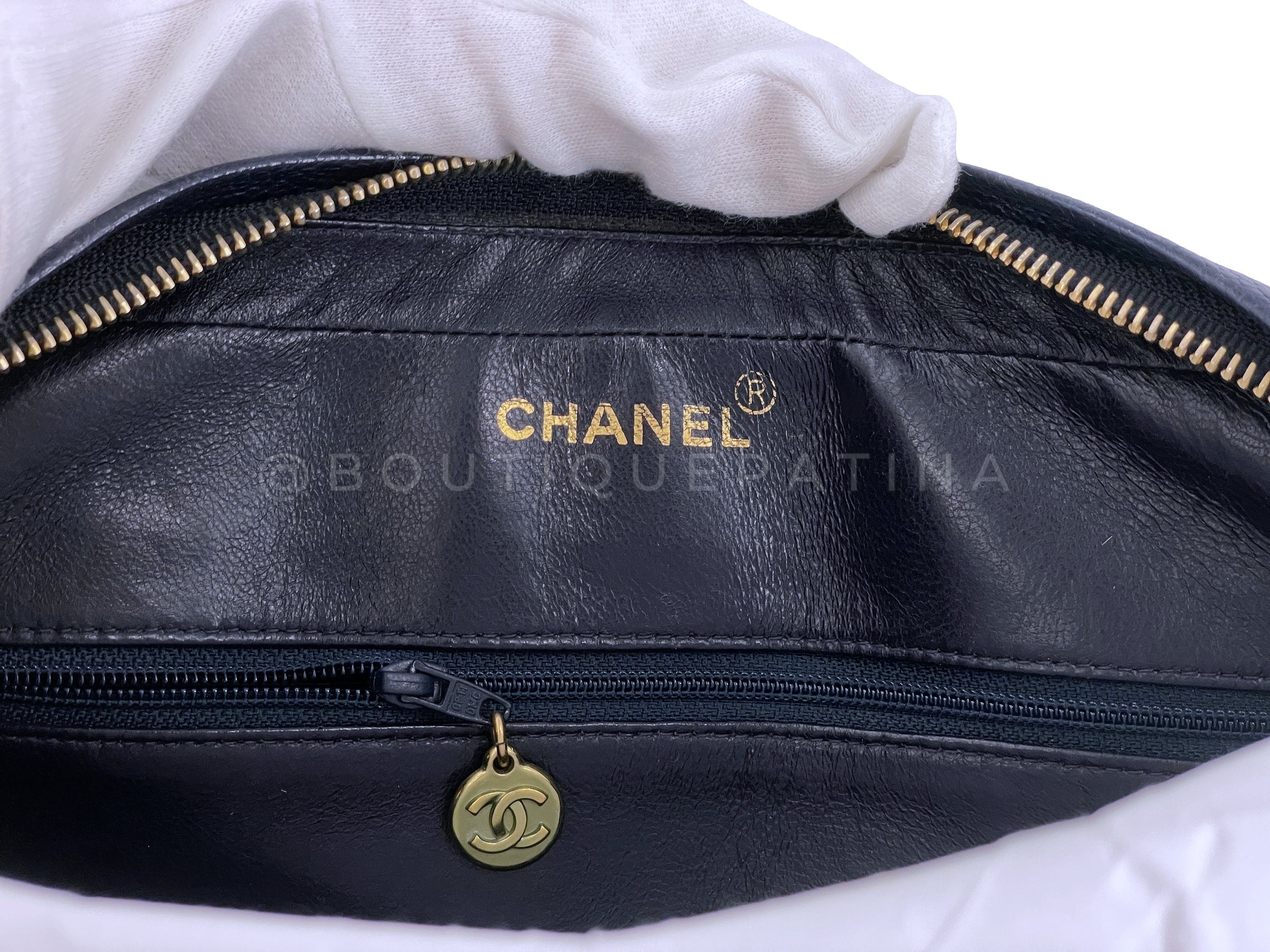 Chanel Vintage 1994 Navy Blue Caviar Flap Camera Case Bag 24k GHW