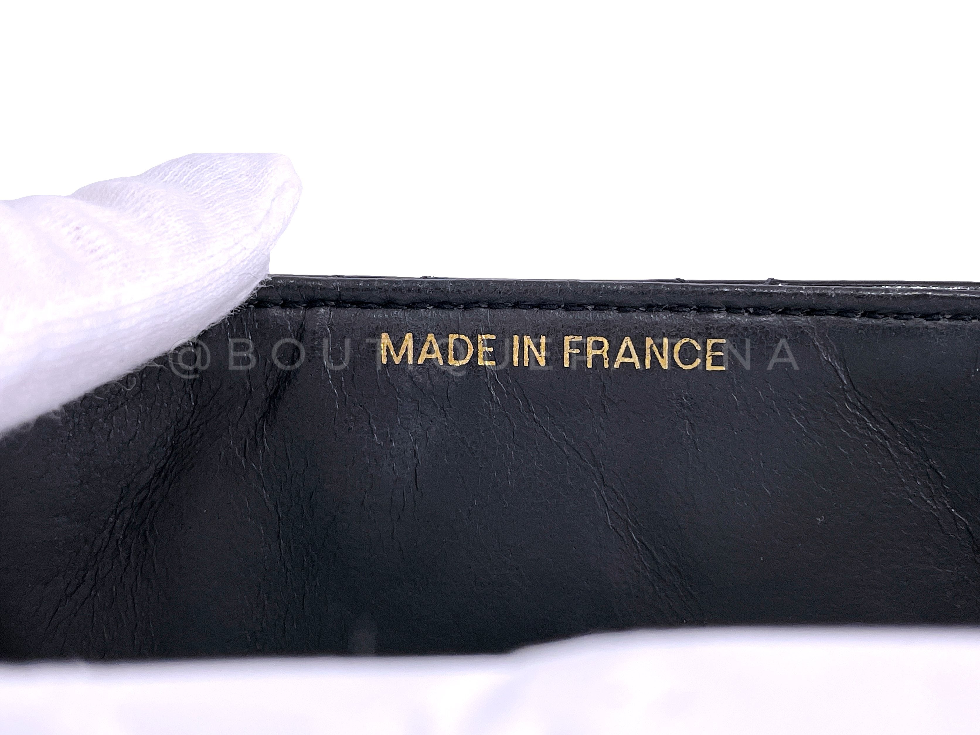 Chanel 1989 Vintage Black Patent Square Mini Flap Bag 24 GHW